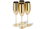 Oak&Steel Sektgläser Gold, 4er Set