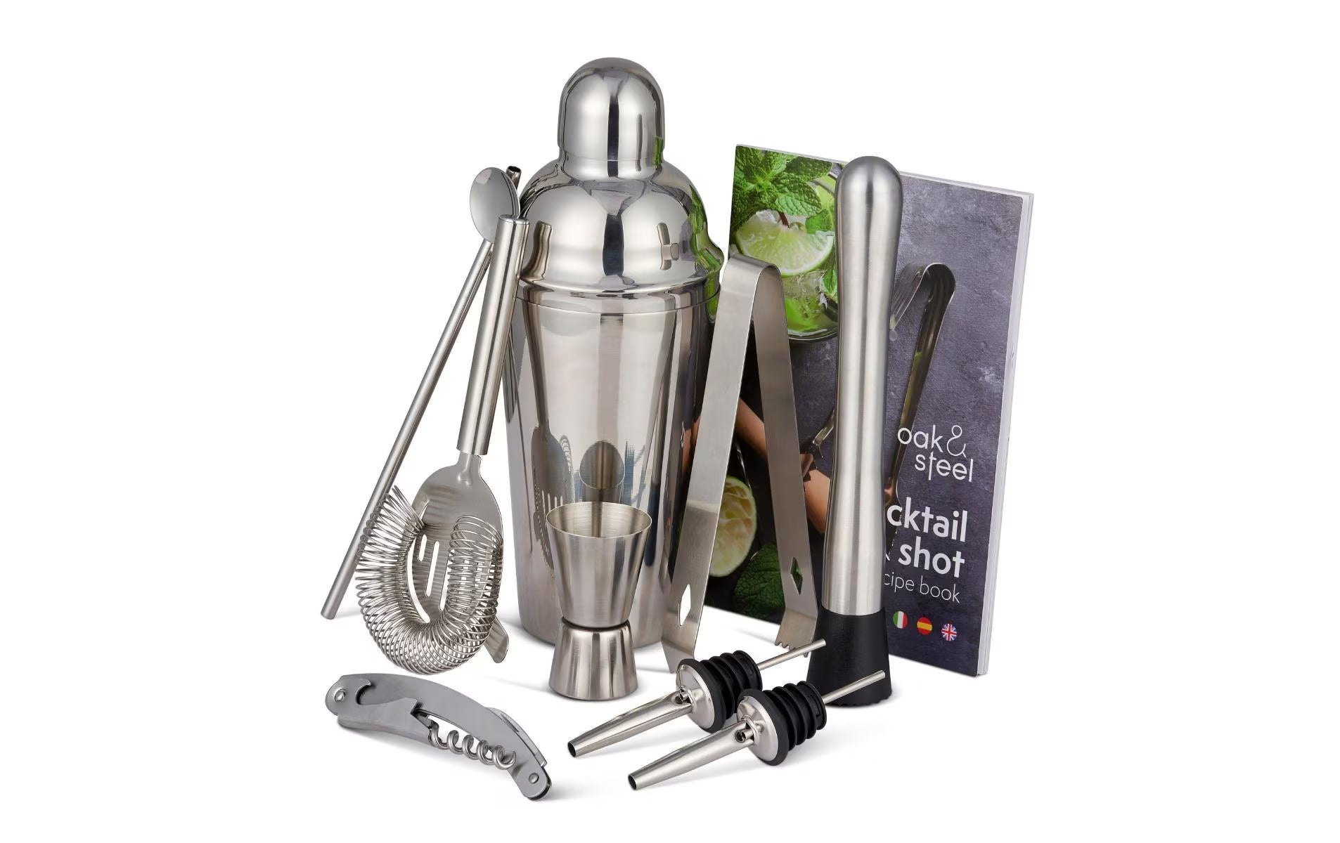Oak&Steel Cocktail Set Edelstahl, 10-teilig