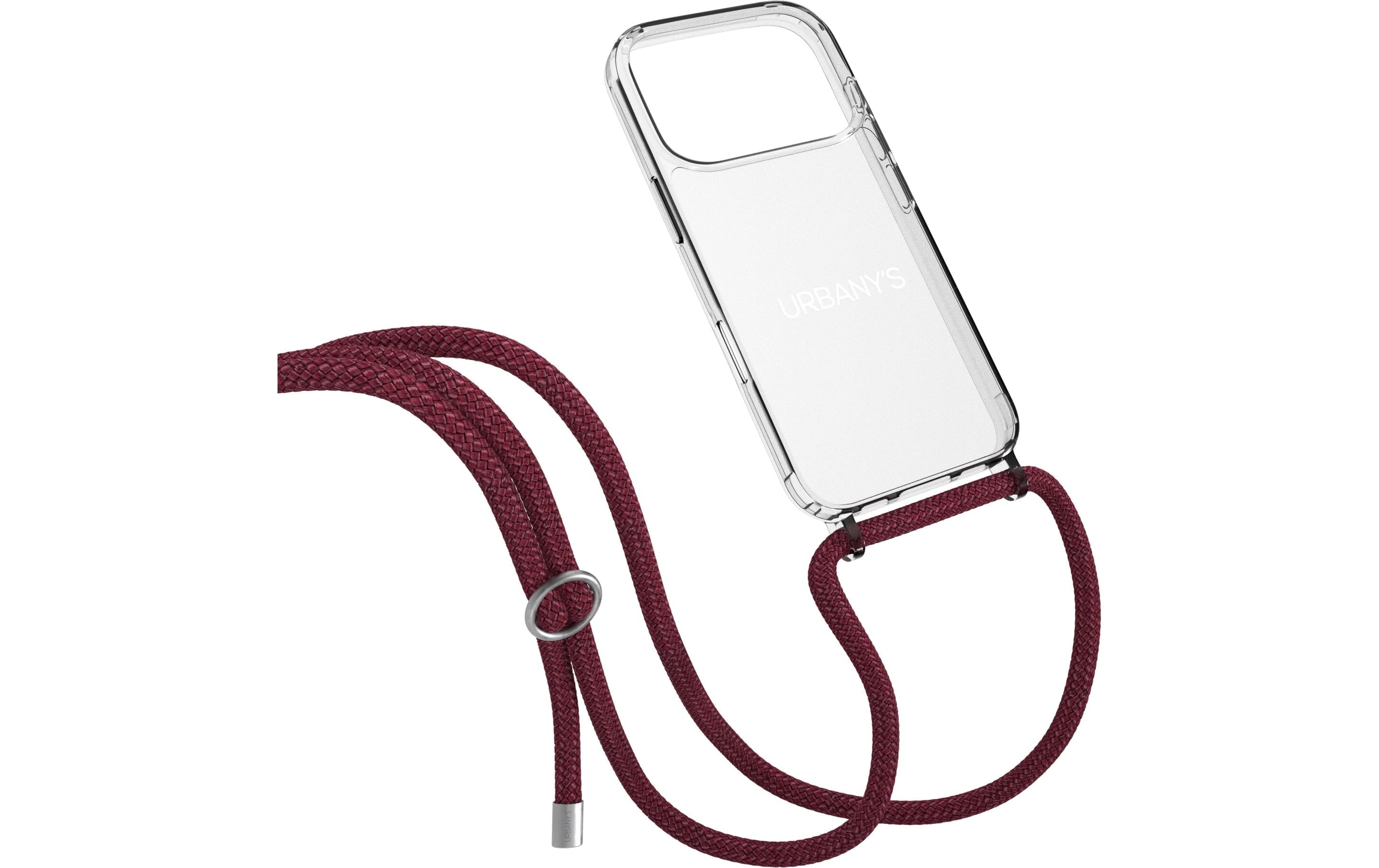 Urbanys NECKLACE RED WINE SILVER RINGS