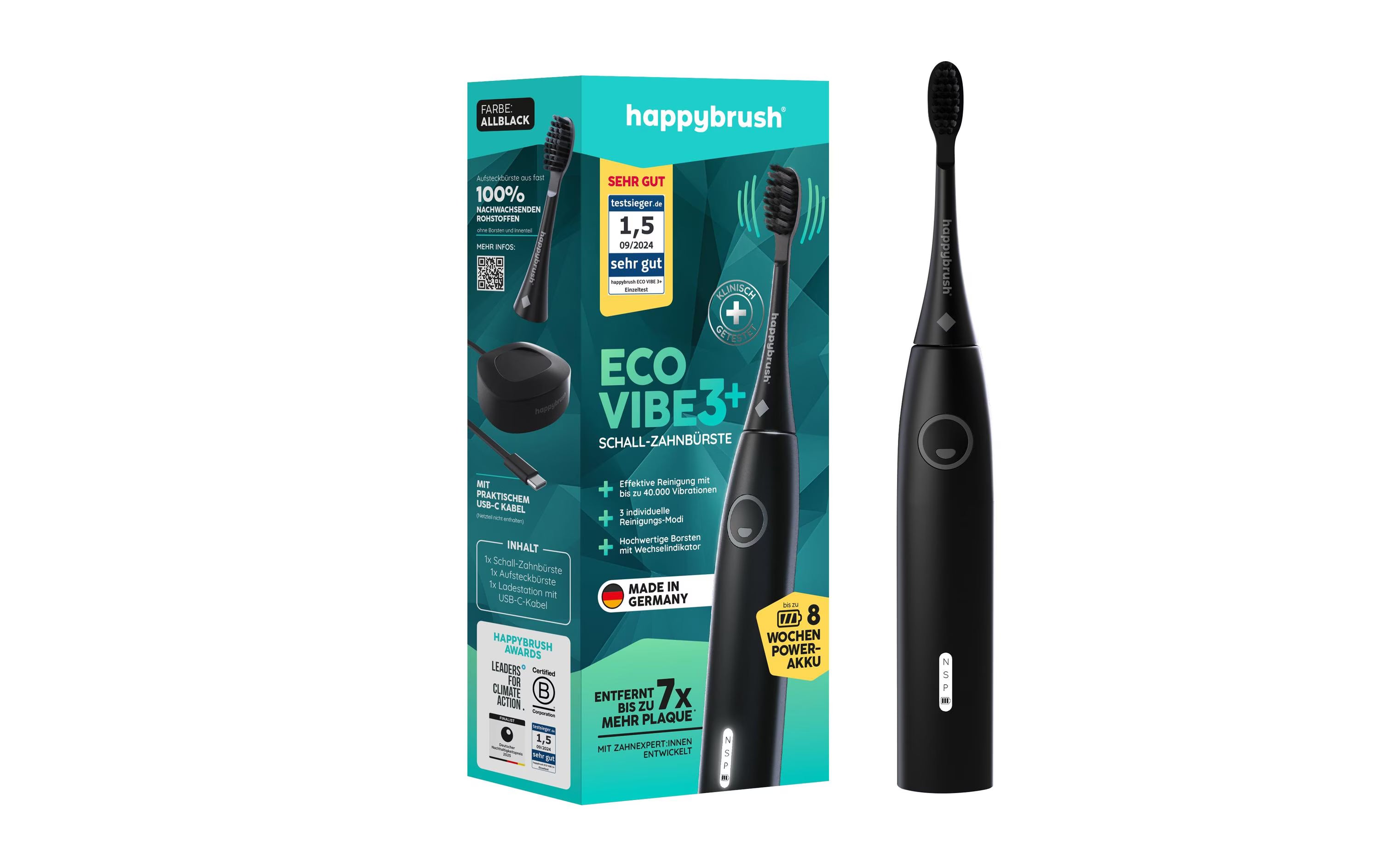 happybrush Schallzahnbürste StarterKit V3+