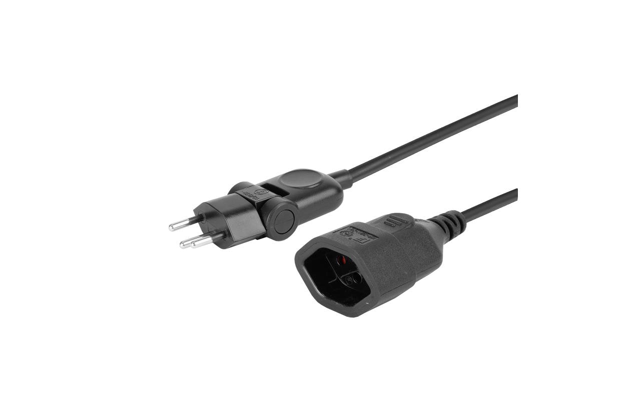 Klappstecker-Verlängerungskabel, 3m, sw