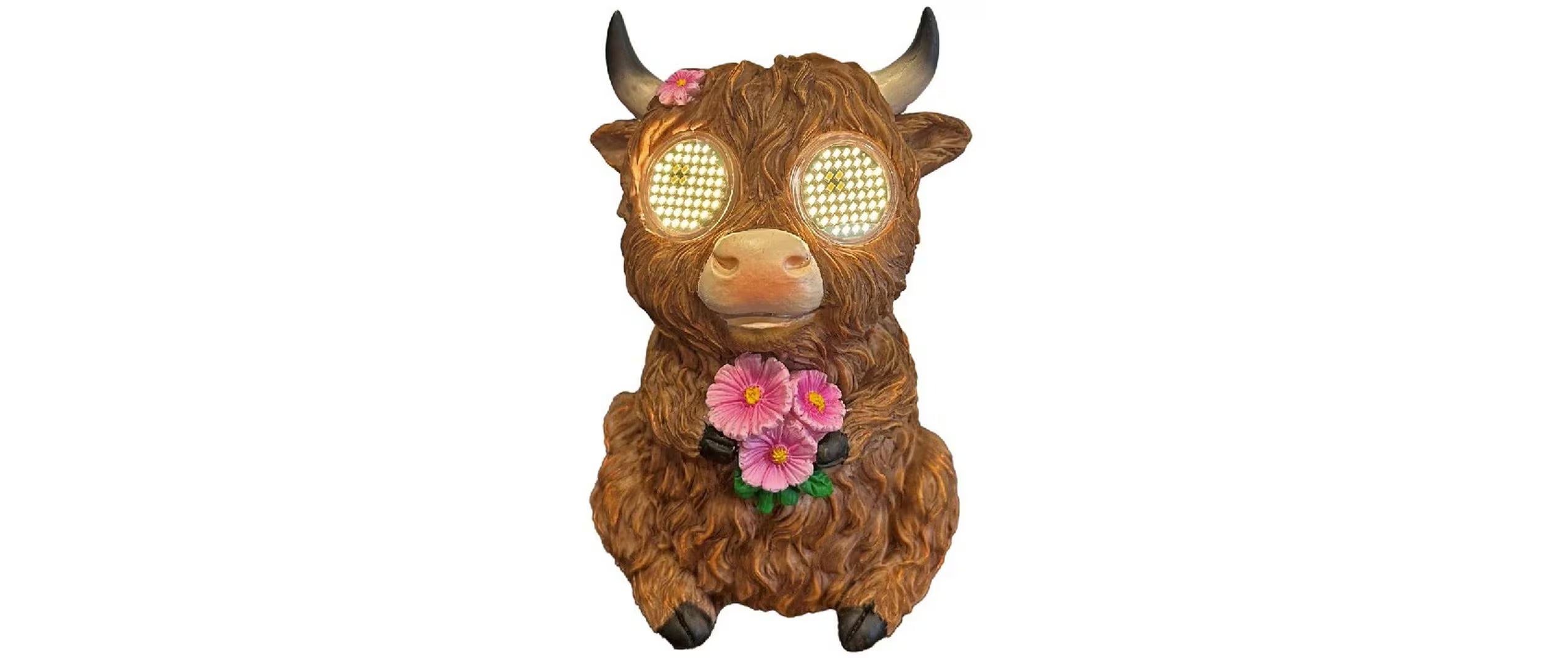 Dameco LED Solar Figur Hochlandrind Blume