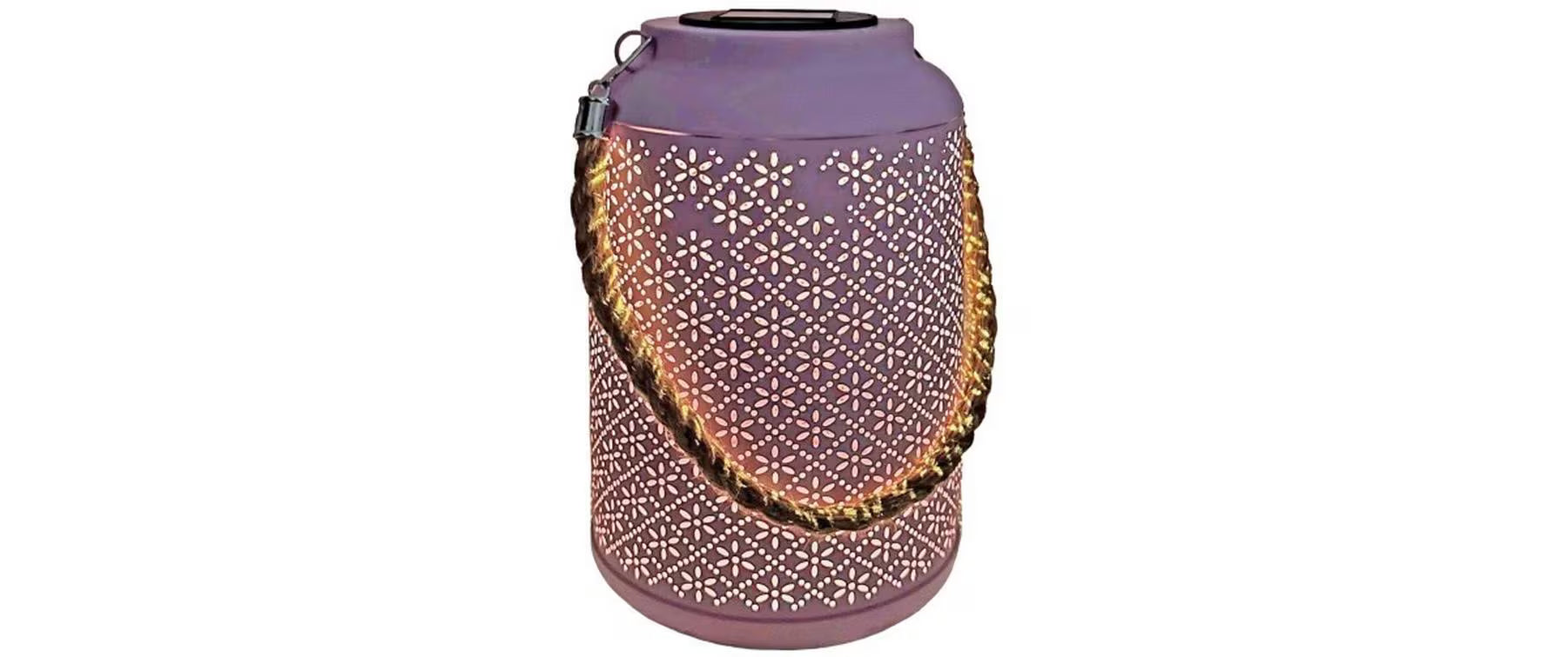Dameco LED Solar Laterne rosa H:25.5cm