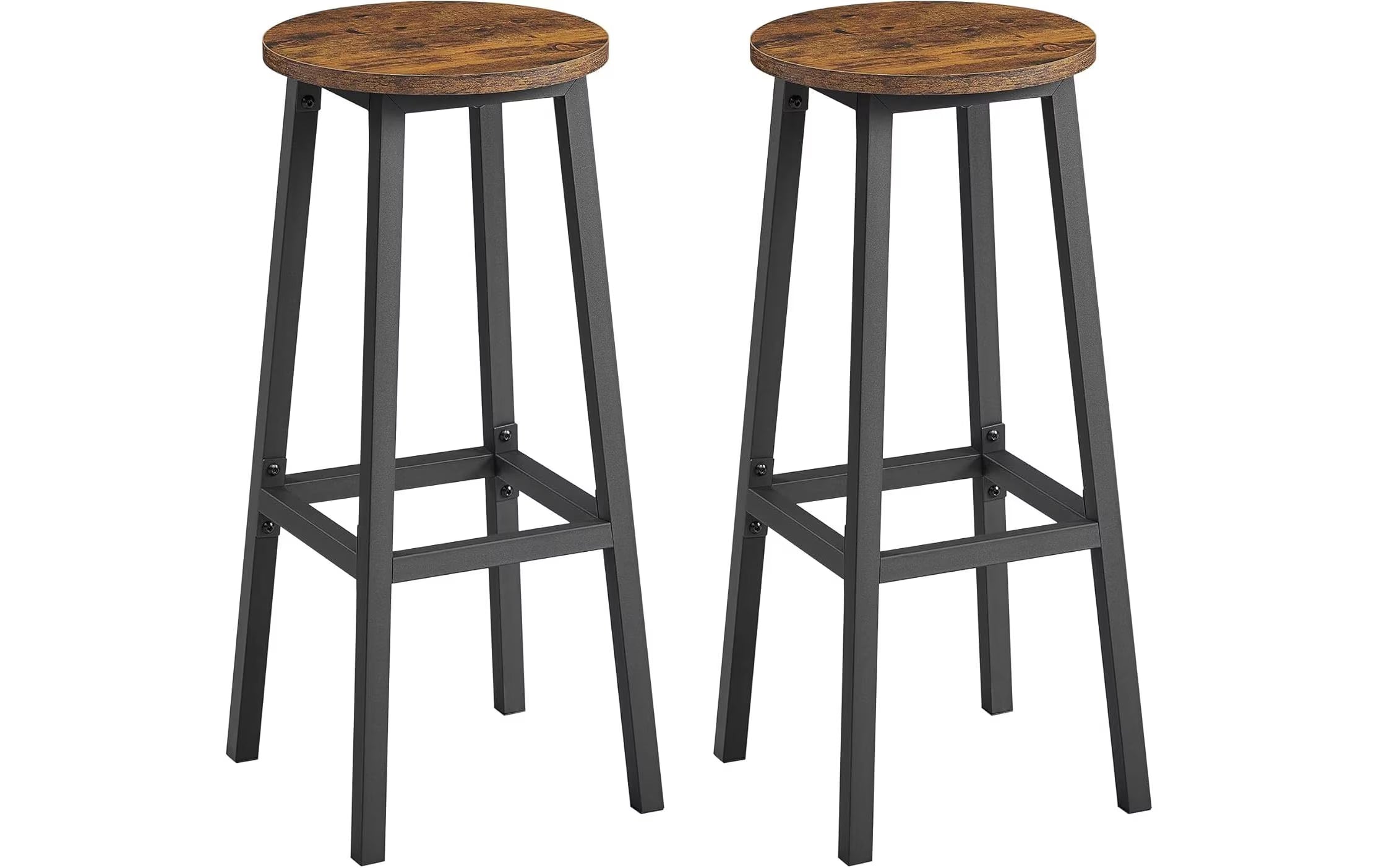 Vasagle Barhocker, 2er Set, Braun-Schwarz
