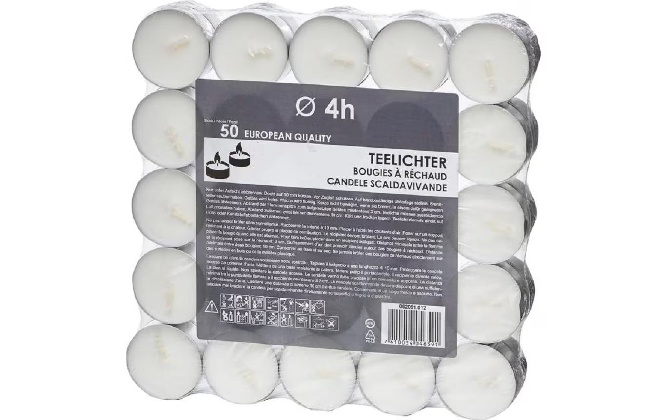 balthasar Teelichte Alu, 50 Stück