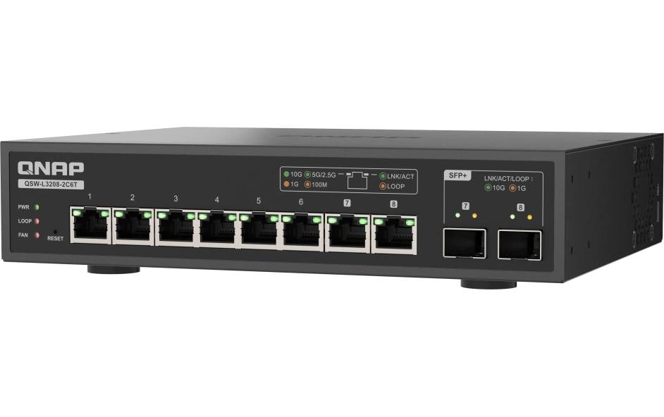 QNAP QSW-L3208-2C6T, 6-Port Switch