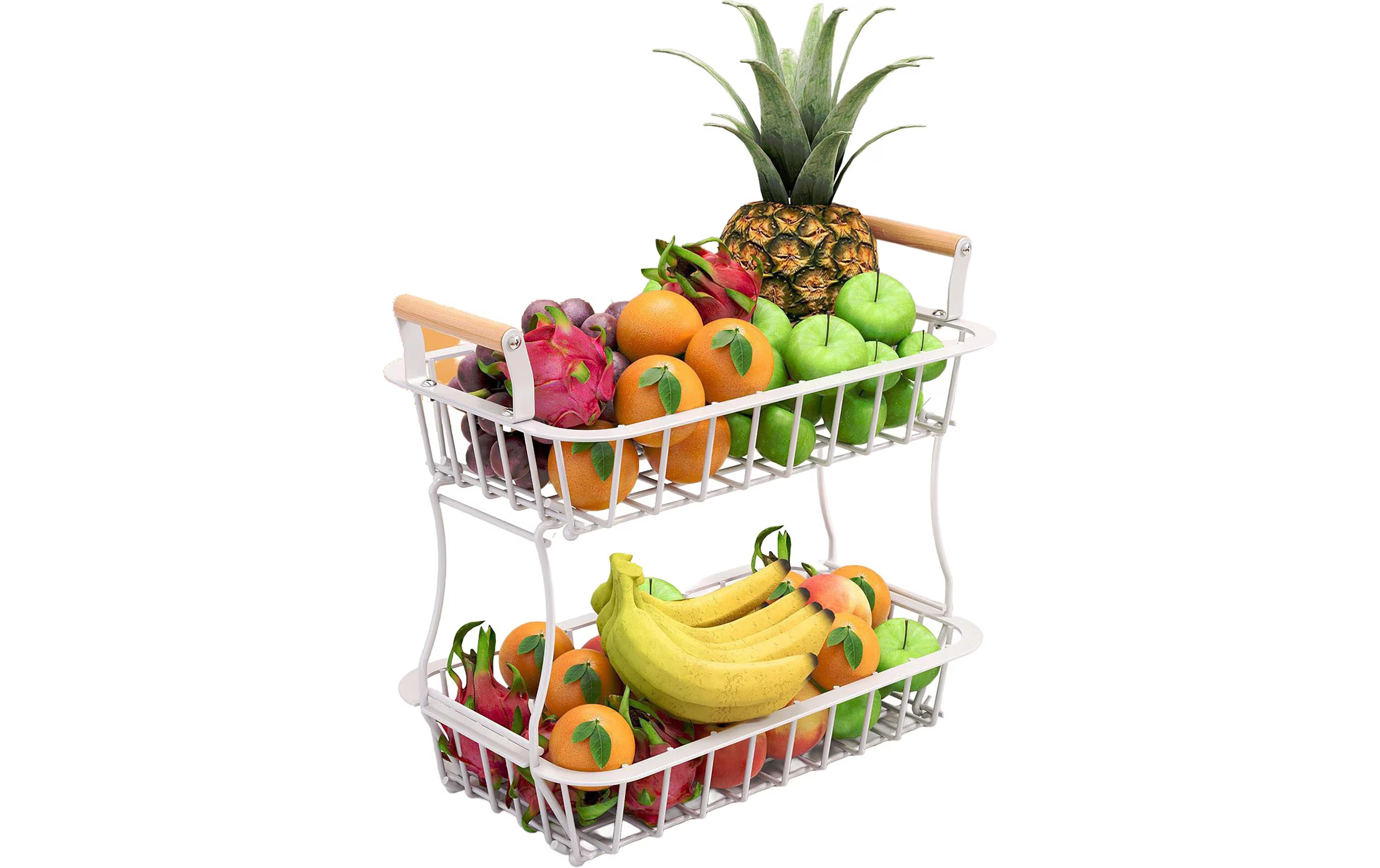 relaxdays 2-stöckige Obst-Etagere