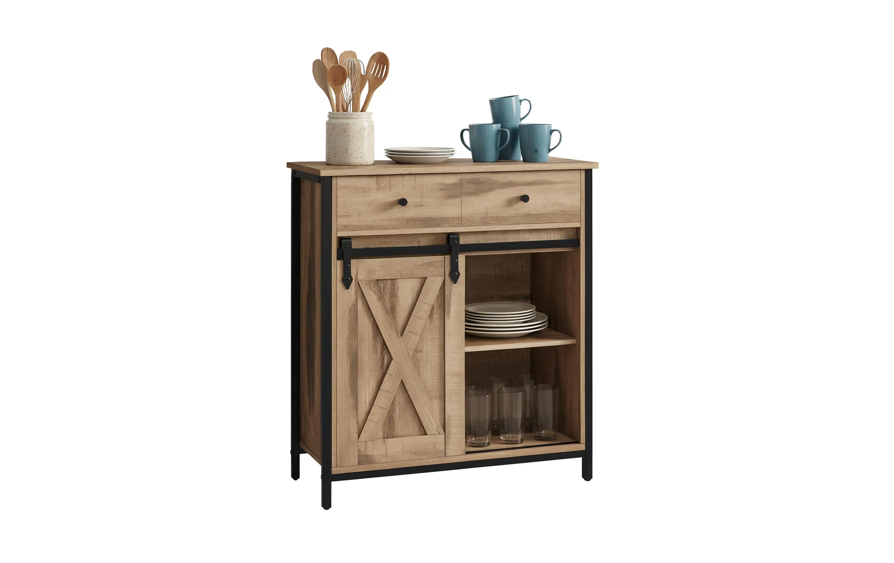 relaxdays Sideboard mit Schiebetür