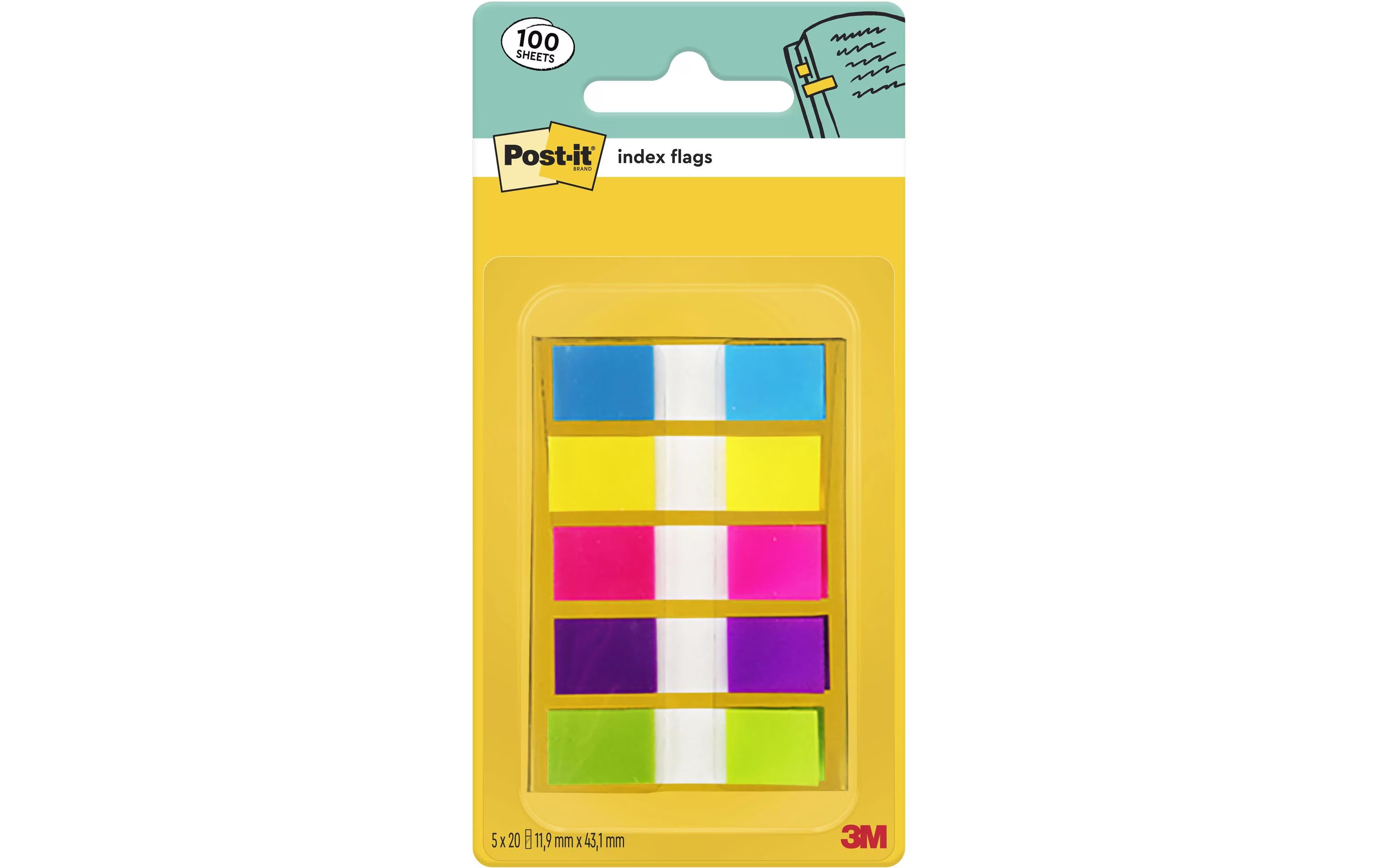 3M Post-it Index schmal 5x20 Blatt