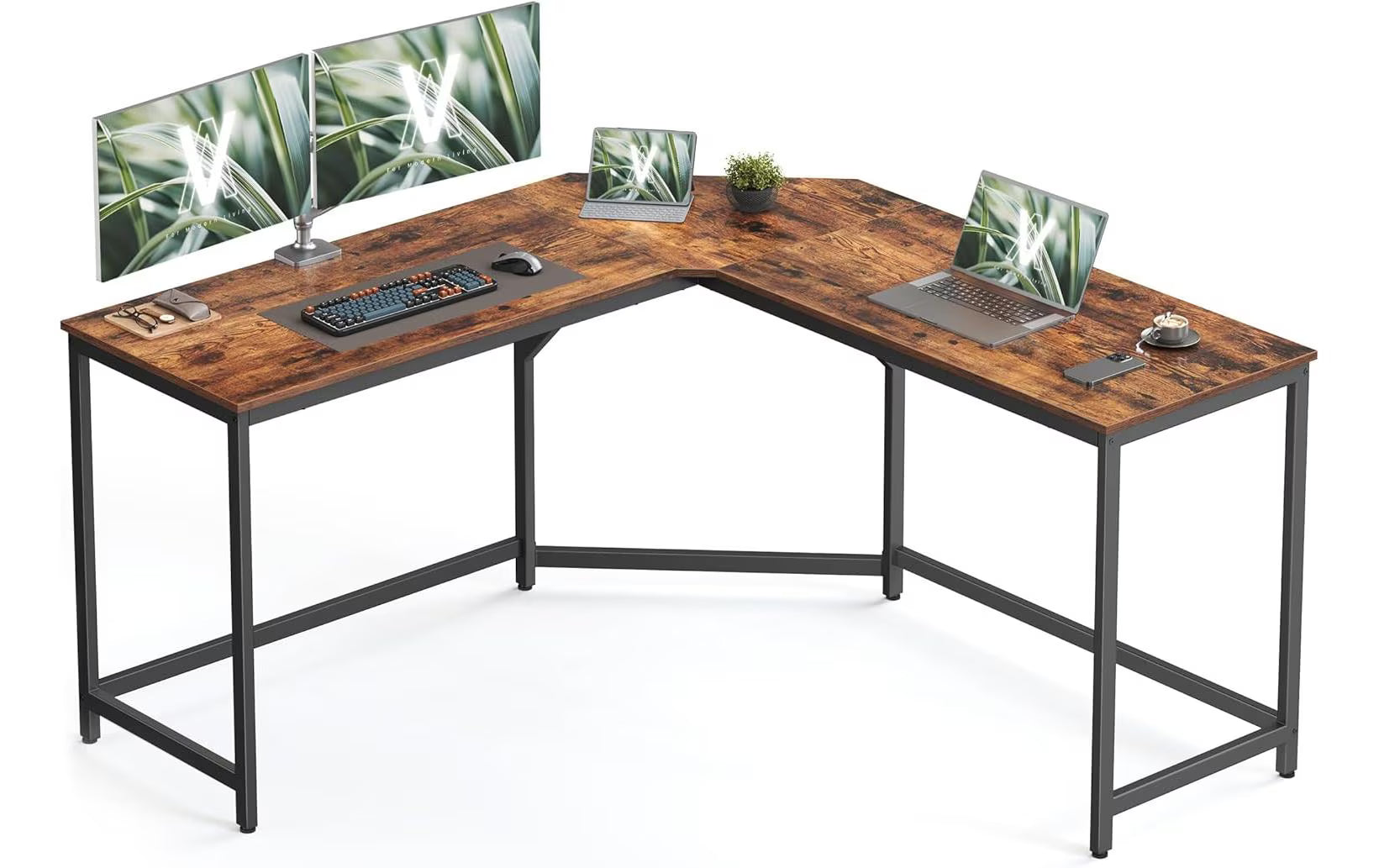 Vasagle Bürotisch braun-schwarz