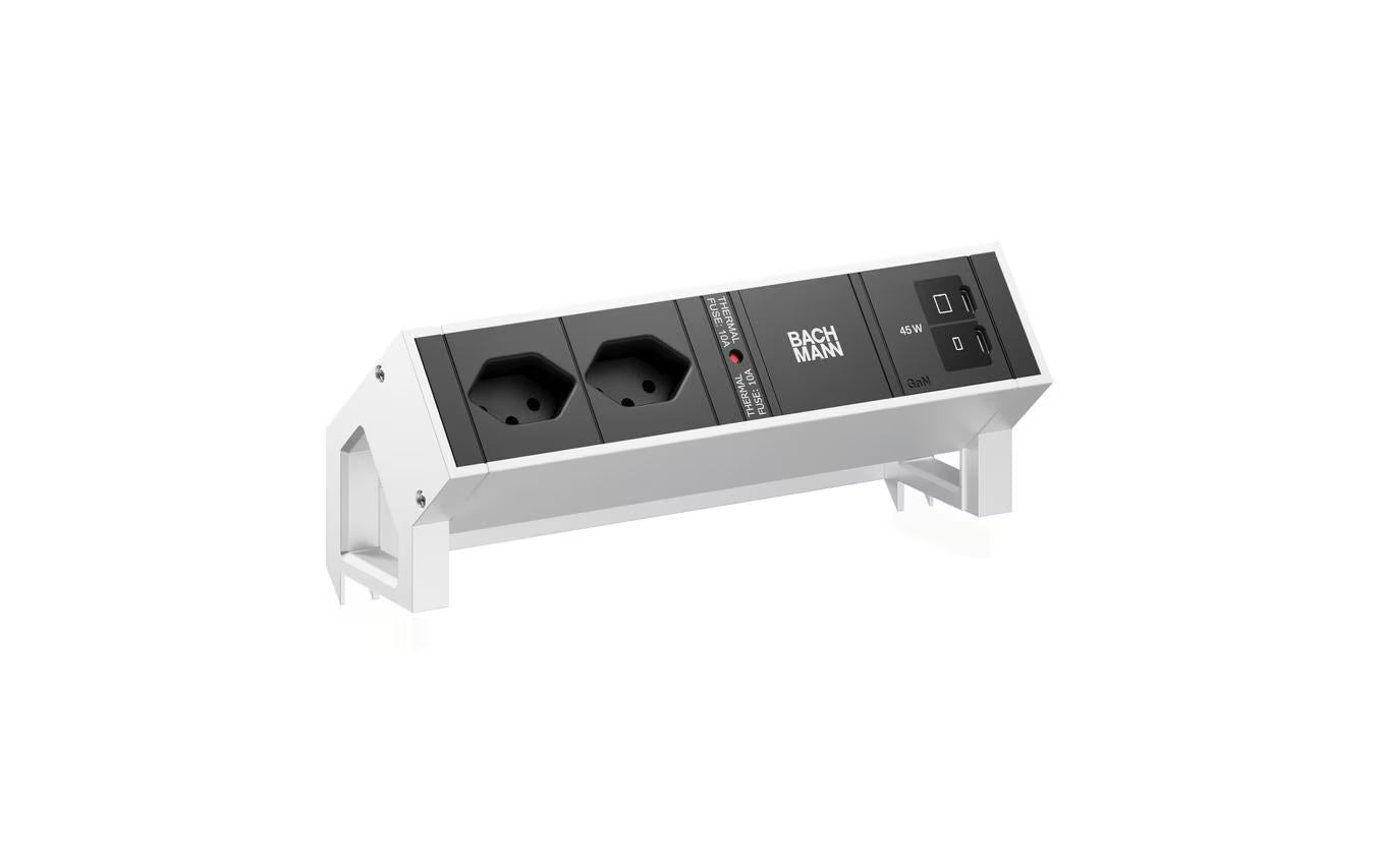 DESK2 2xT13 1xUSB C/C 45W 0,2m INOX