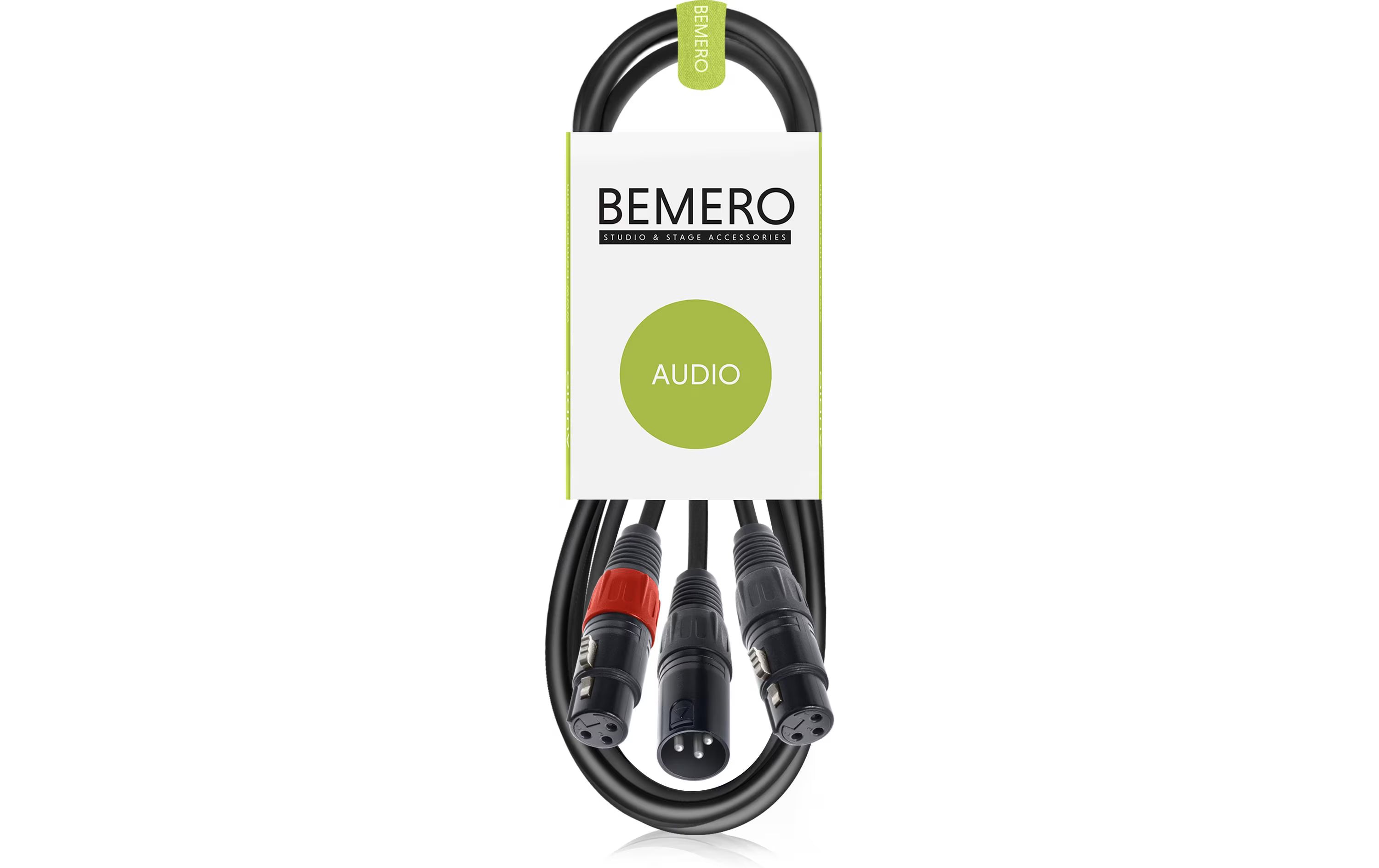 Bemero BAC4142-150BK XLRm - 2x XLRf 1.5m