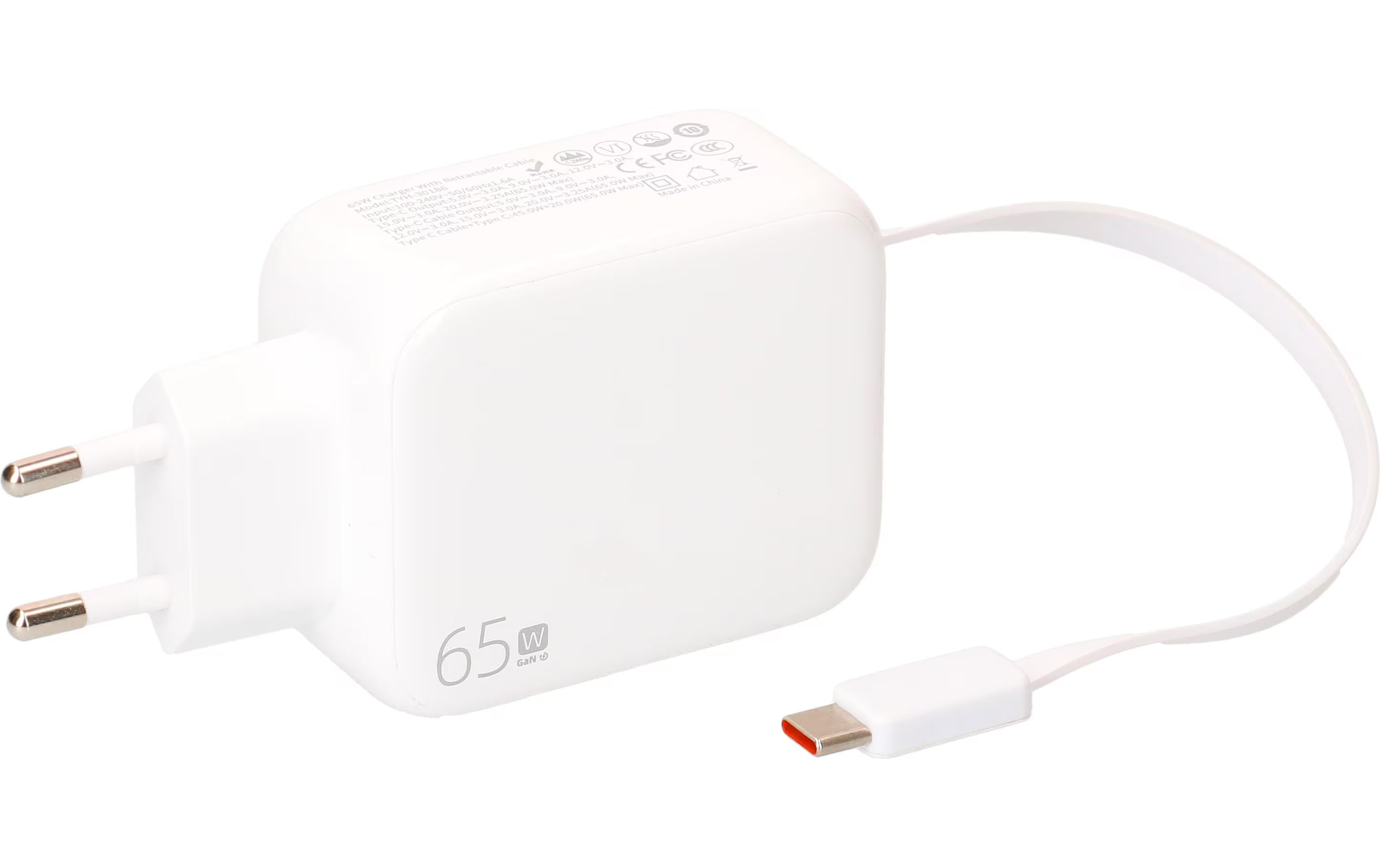USB Schnellladeadapter GaN 1x USB-C Kabel