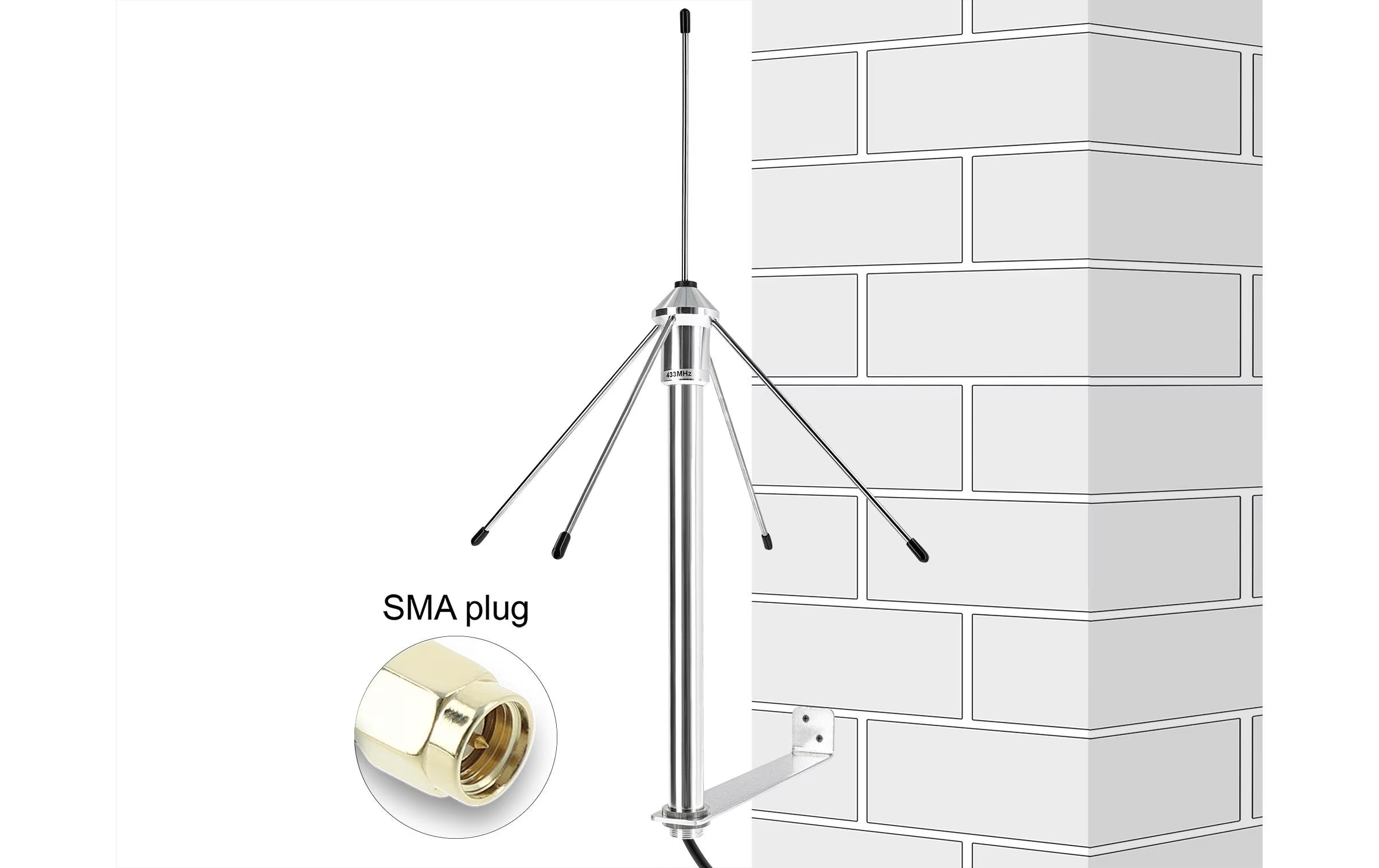 Delock 433 MHz Antenne SMA St 3 dBi