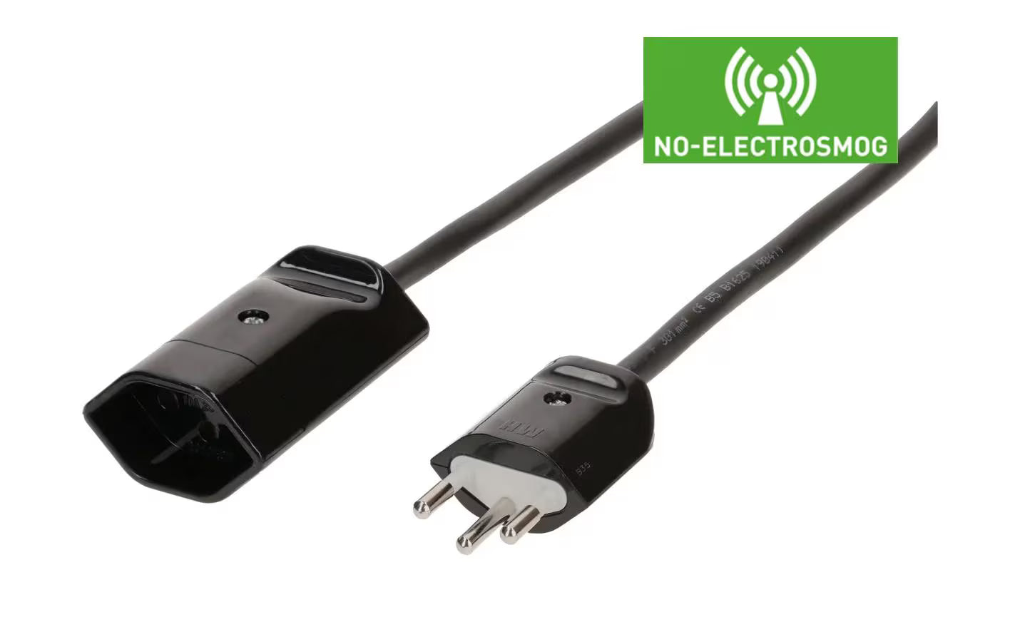 Verlängerung 3G1.0 3m schwarz geschirmt