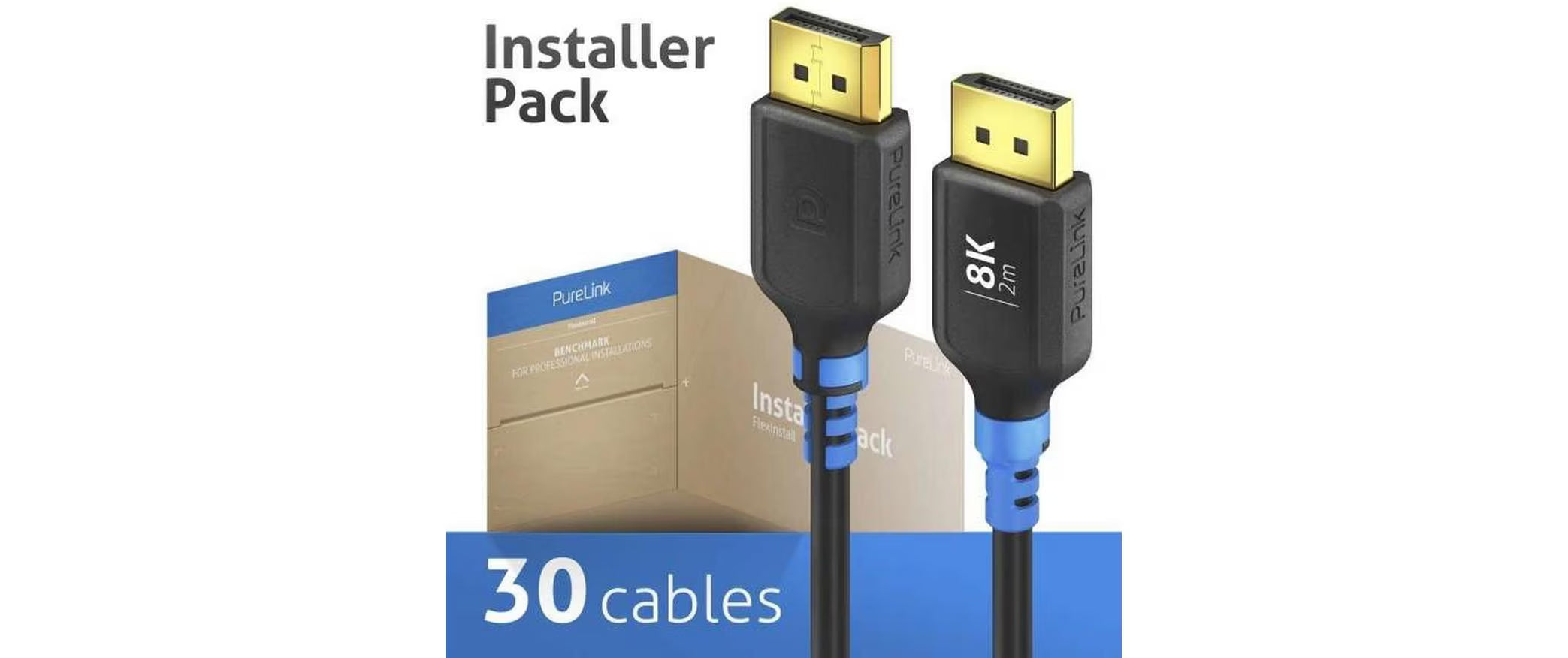 FlexInstall DP Kabel 8K, 2.0m, 30 Stk