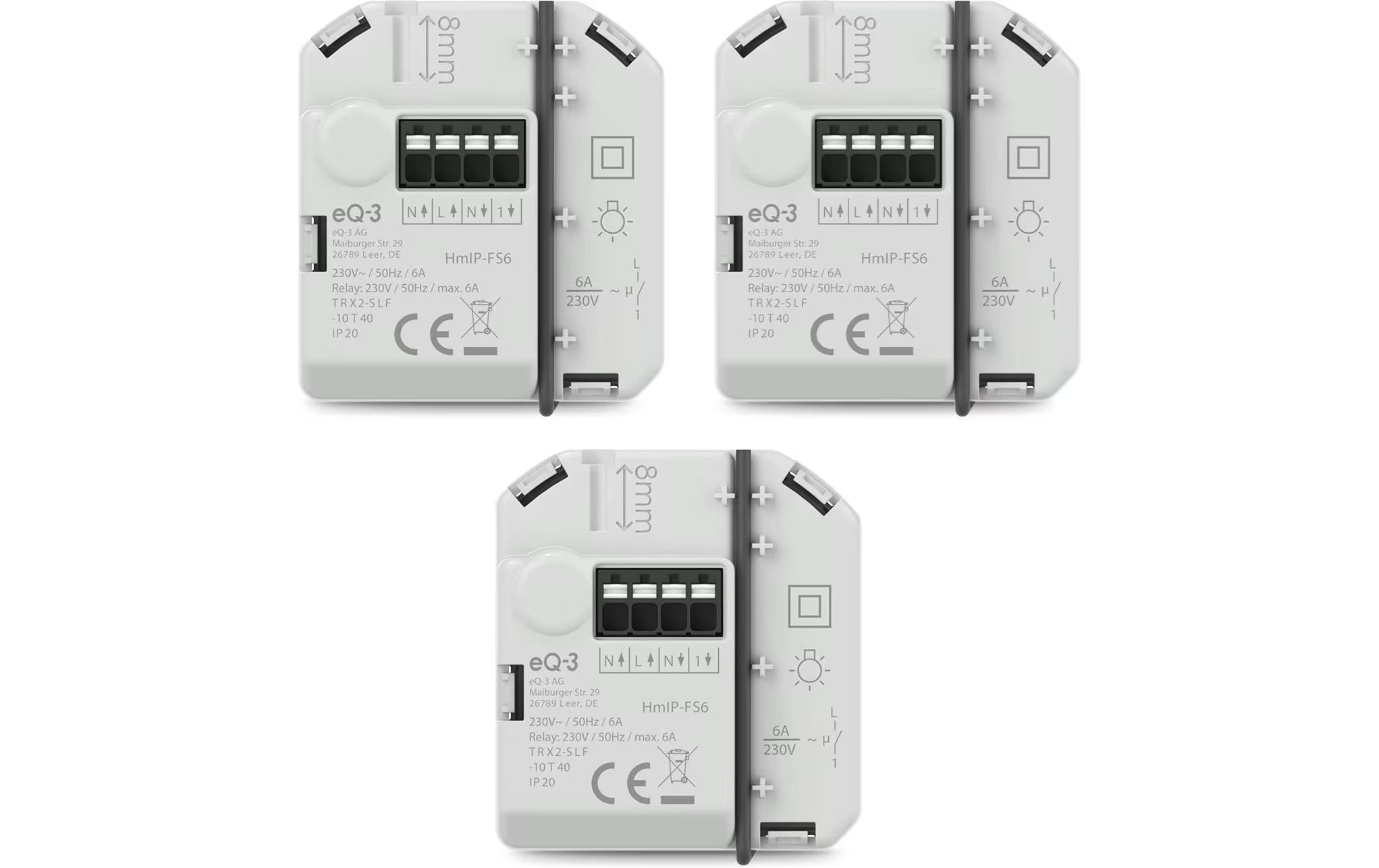 3x Homematic IP Schaltaktor (6 A) Kit
