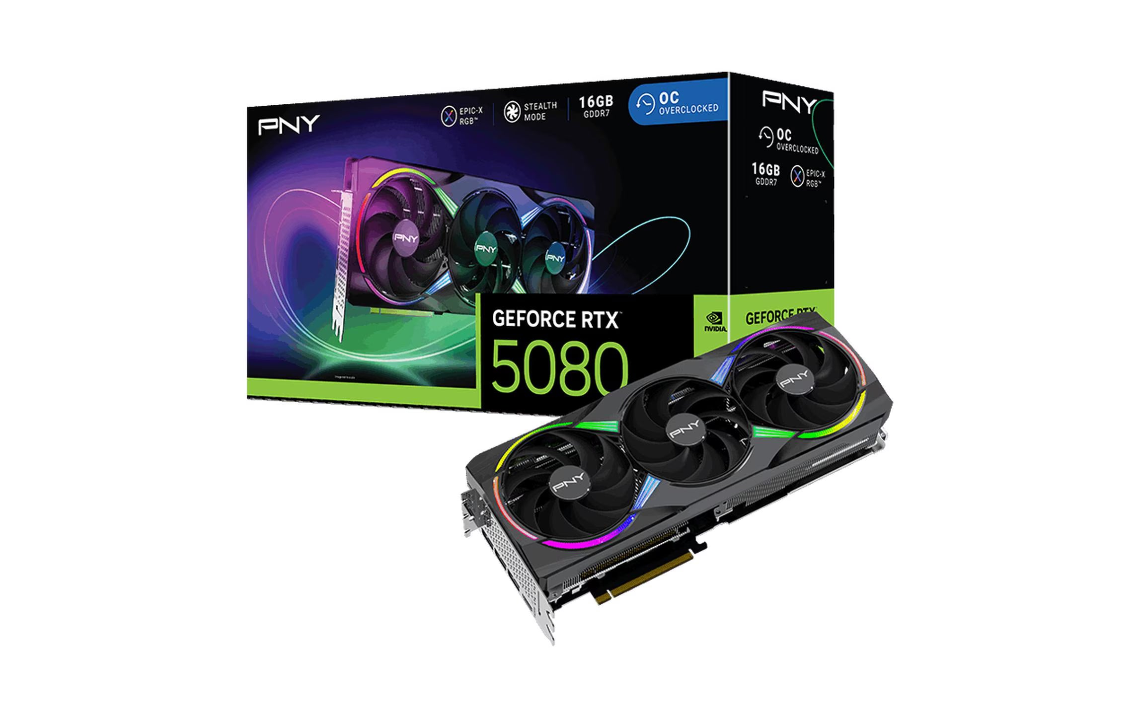 PNY ARGB OC TF RTX5080 16GB, GDDR7