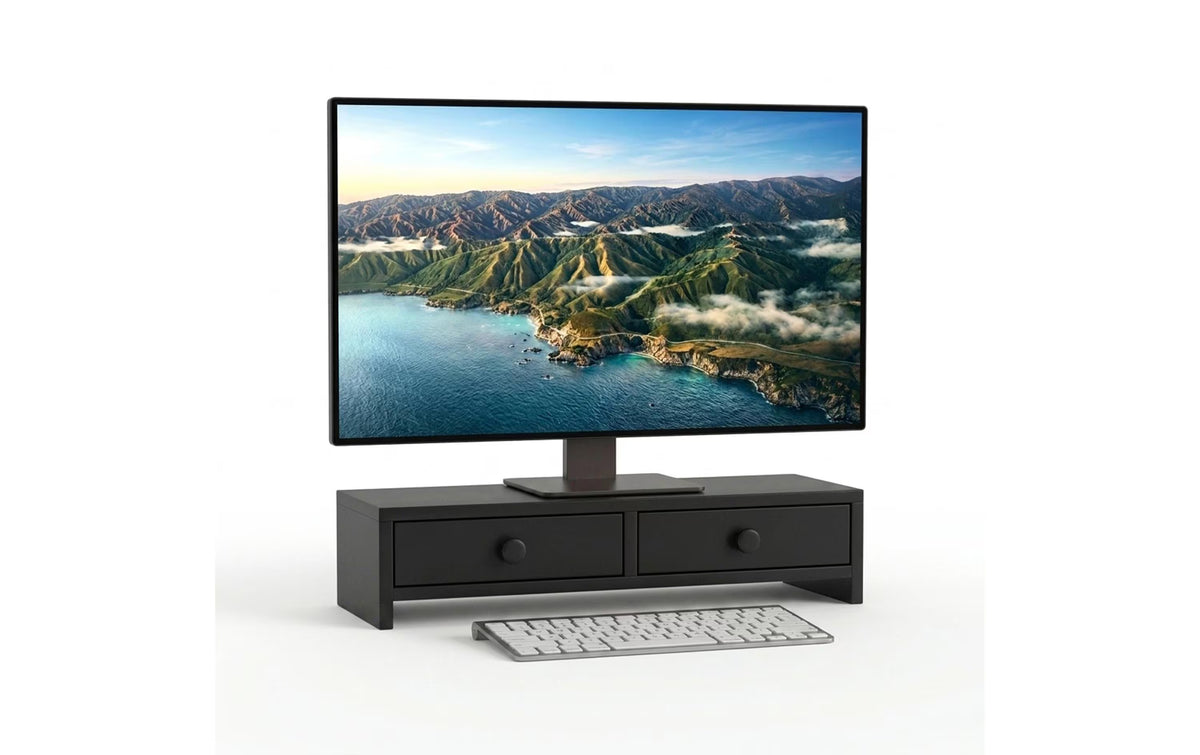 Relaxdays Monitorständer mit 2 Schubladen