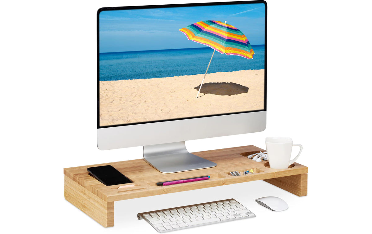 Relaxdays Monitorständer mit Vertiefungen