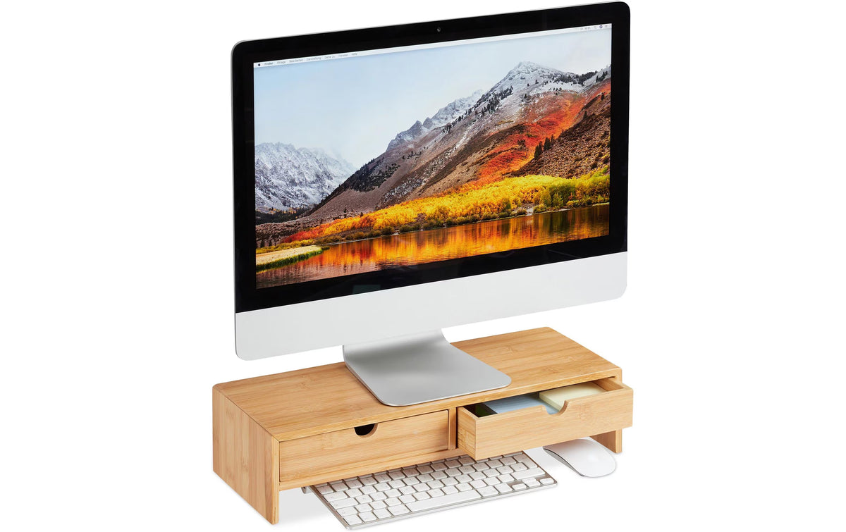 Relaxdays Monitorständer 2 Schubladen