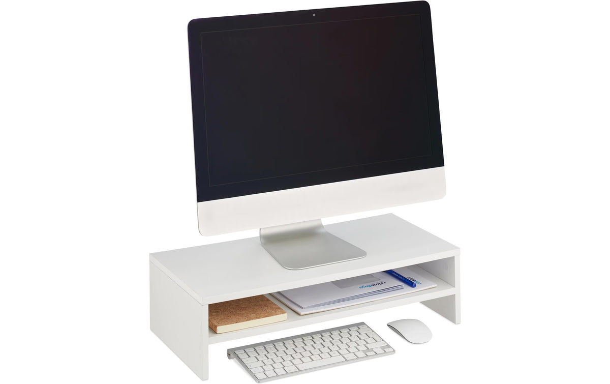 Relaxdays Monitorständer mit Zusatzablage