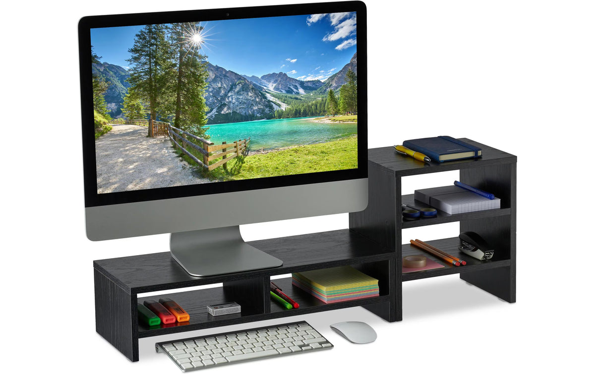 Relaxdays Monitorständer mit Ablagen