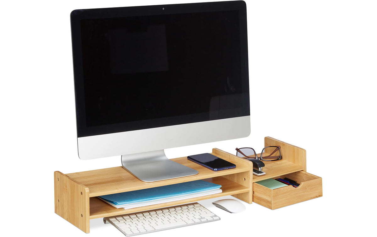 Relaxdays Monitorständer mit Fächern