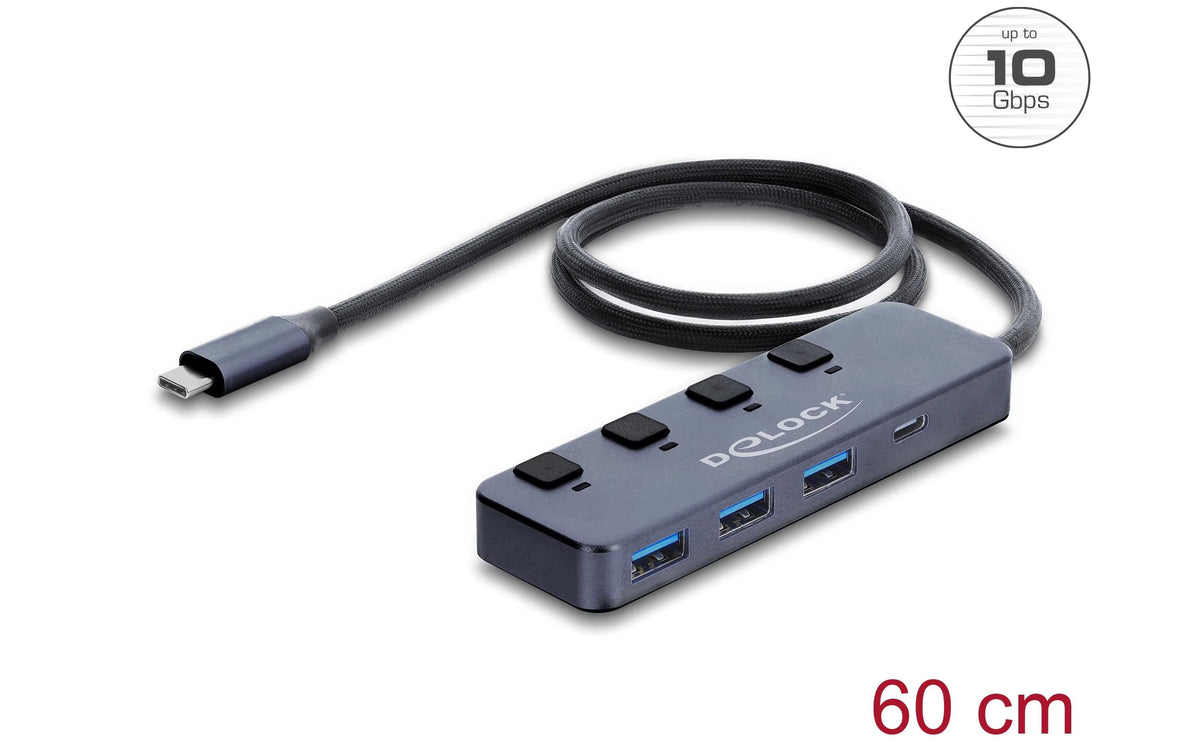 Delock USB Hub, 4 Port, 10 Gbps,1xC,3xA,1xC