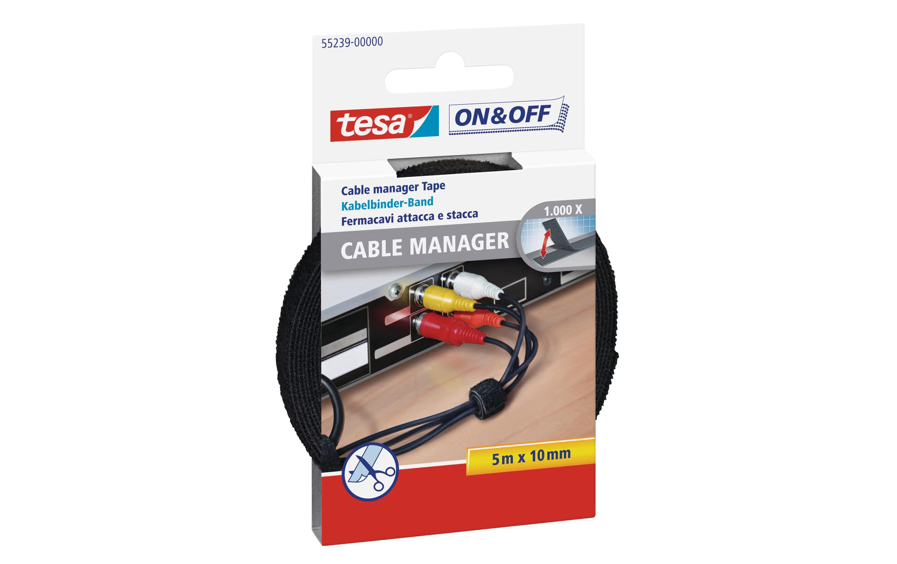 Tesa Velcro Cable Manager universal schwarz