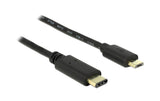 USB2.0-Kabel TypC-MicroB: 2m, schwarz
