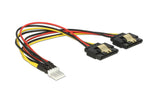 Floppy Stecker - 2x SATA Stromadapter