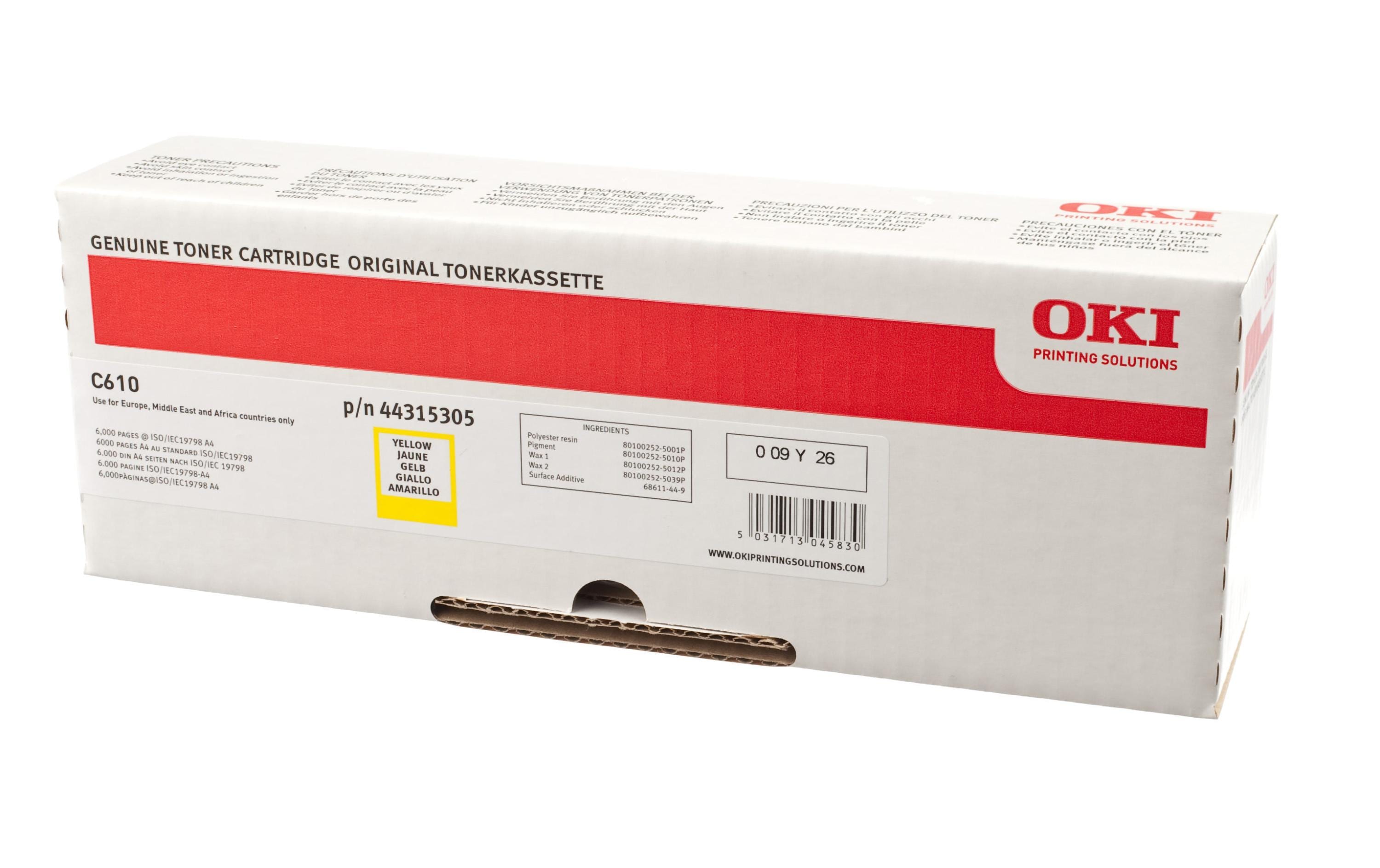 OKI Toner 44315305,zu OKI C610 Serie,yellow