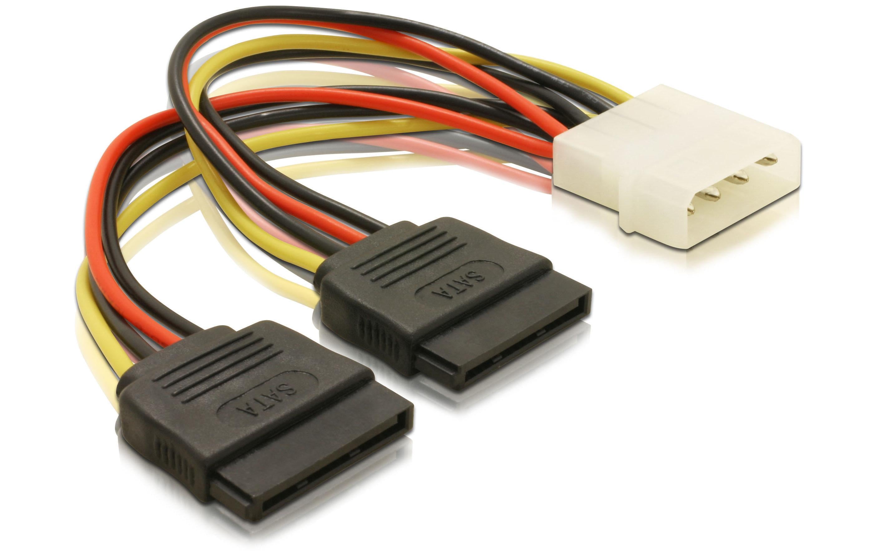 Molex zu 2x SATA Stromanschlusskabel