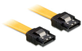 Delock, SATA3-Kabel gelb, 10 cm