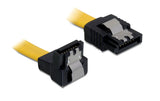 Delock SATA-3 Kabel: 10cm, Metall Clip,gelb