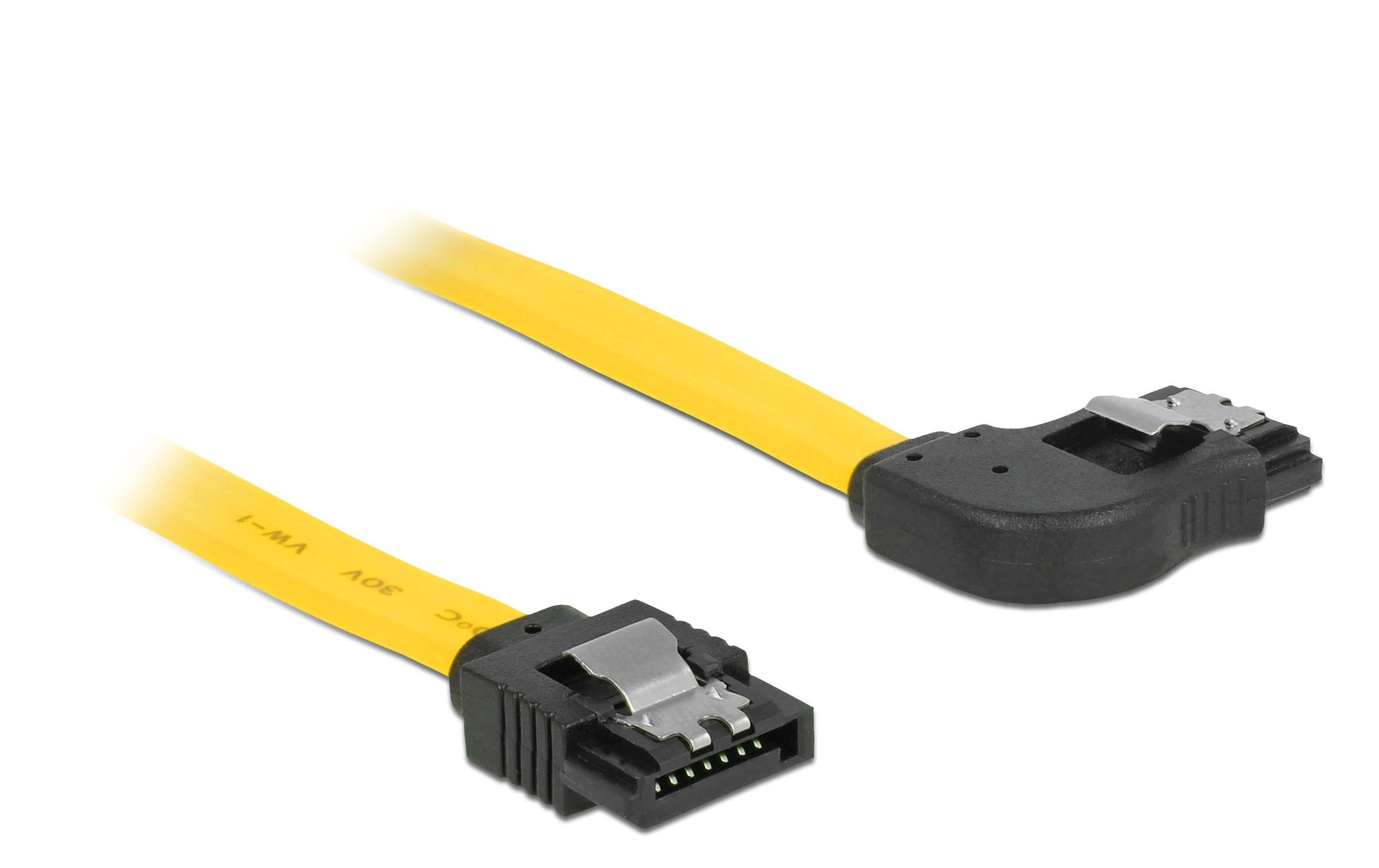 Delock SATA-3 Kabel: 50cm, Metall Clip,gelb