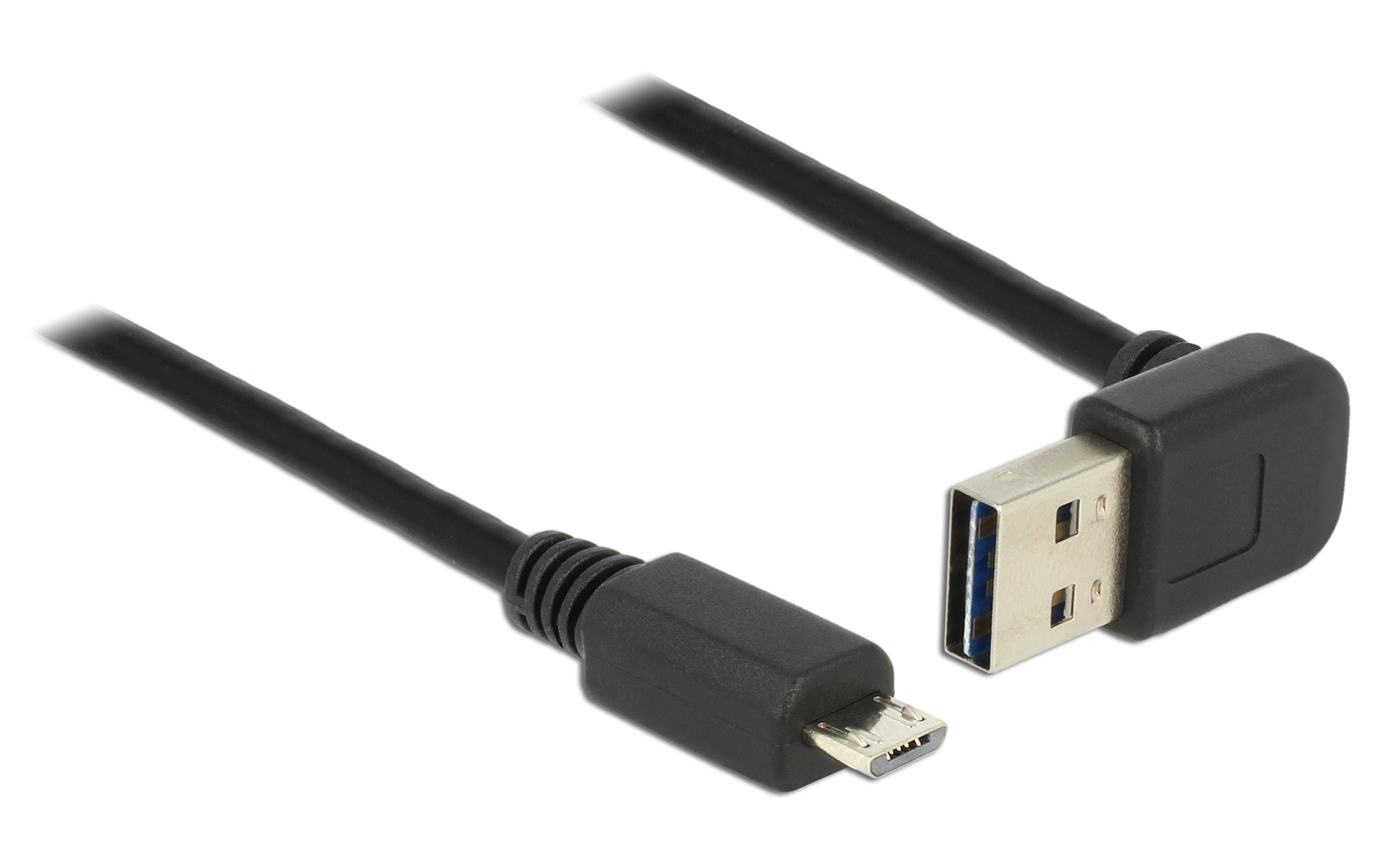 USB2.0-Kabel Easy A-MicroB: 5m, schwarz