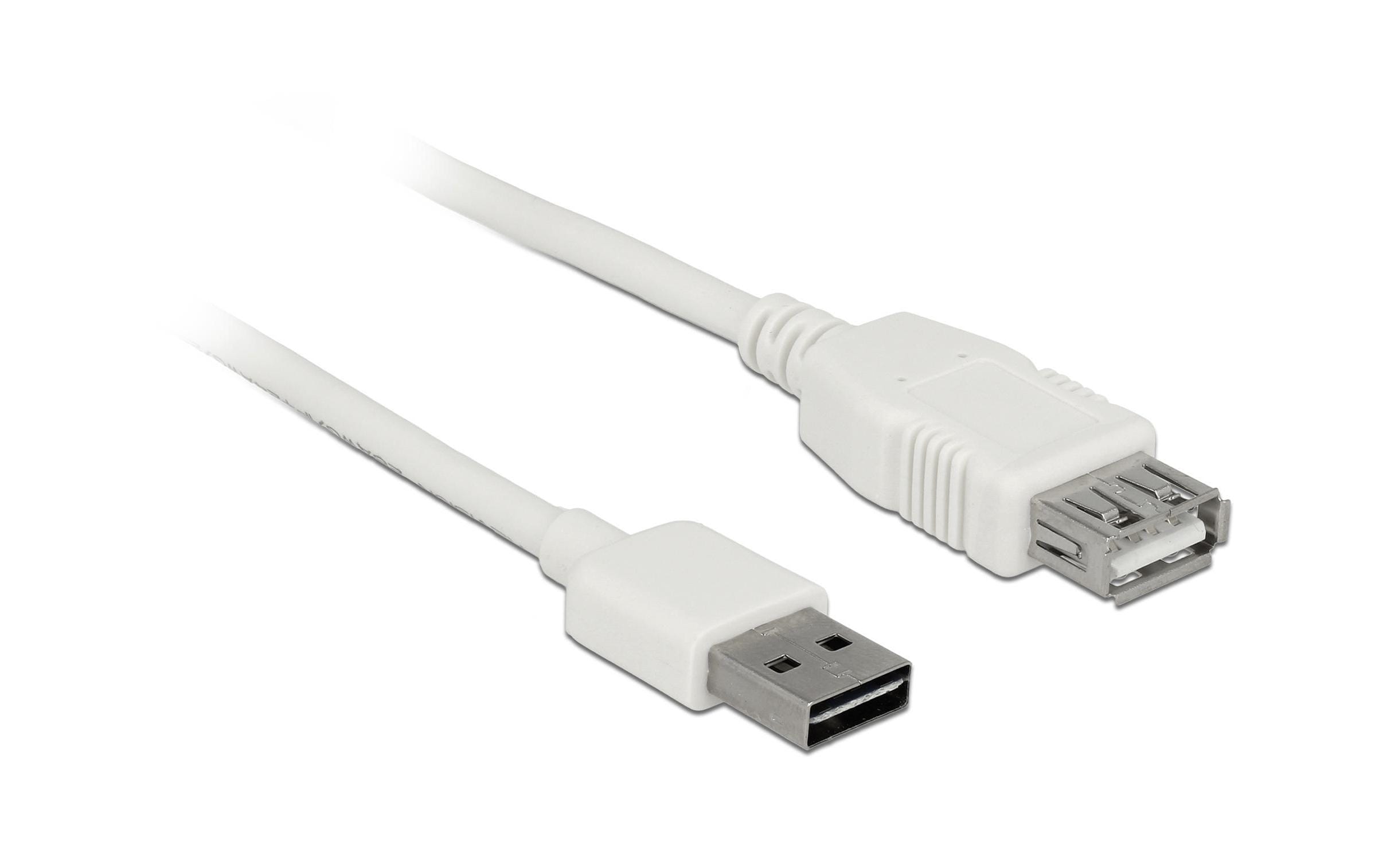 USB2.0-Verlängerungskabel Easy, 1m, weiss