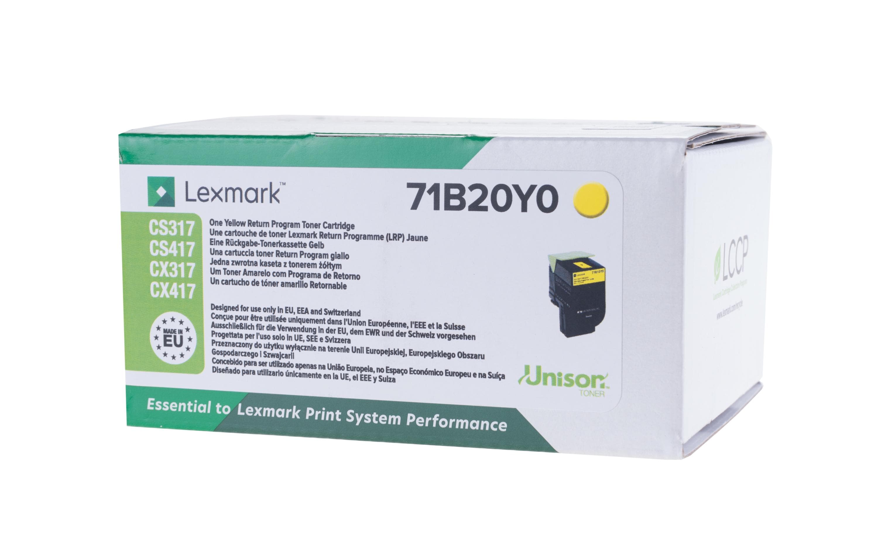 Toner Lexmark 71B20Y0 yellow, 1000 Seiten