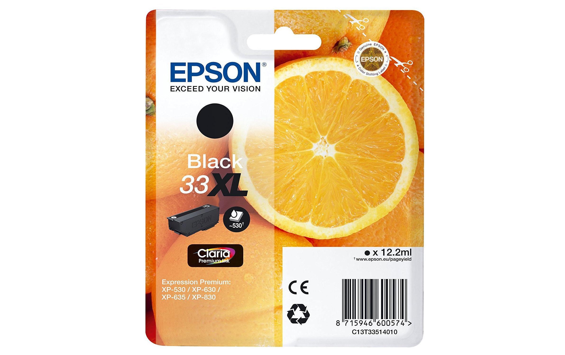 Tinte Epson C13T33514012, black, 530 Seiten