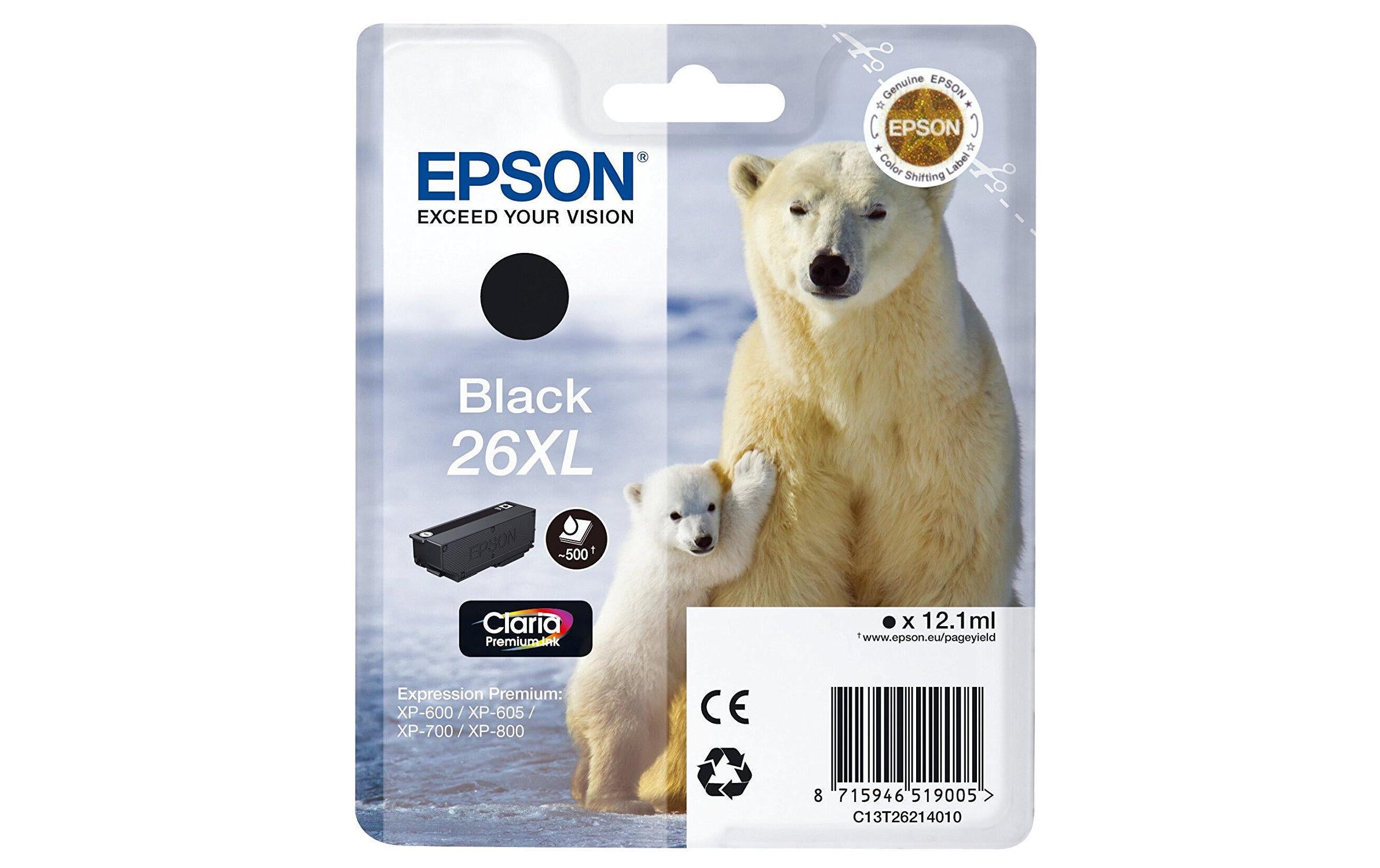 Tinte Epson C13T26214012 XL, black, 12.2ml