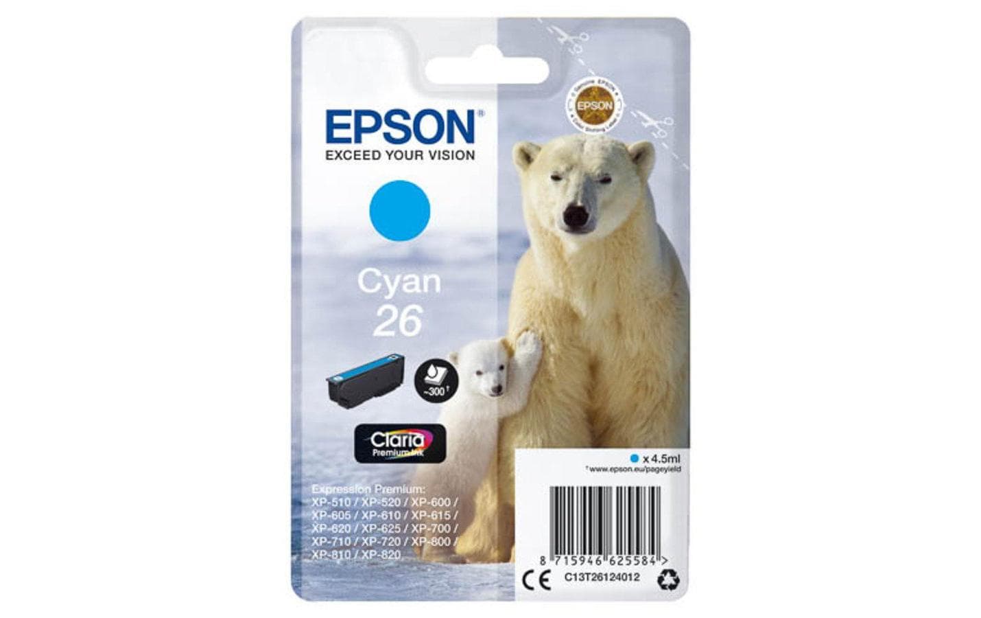 Tinte Epson C13T26124012, cyan, 4.5ml