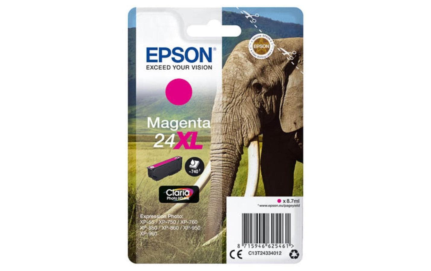 Tinte Epson C13T24334012, Nr. 24XL, magenta