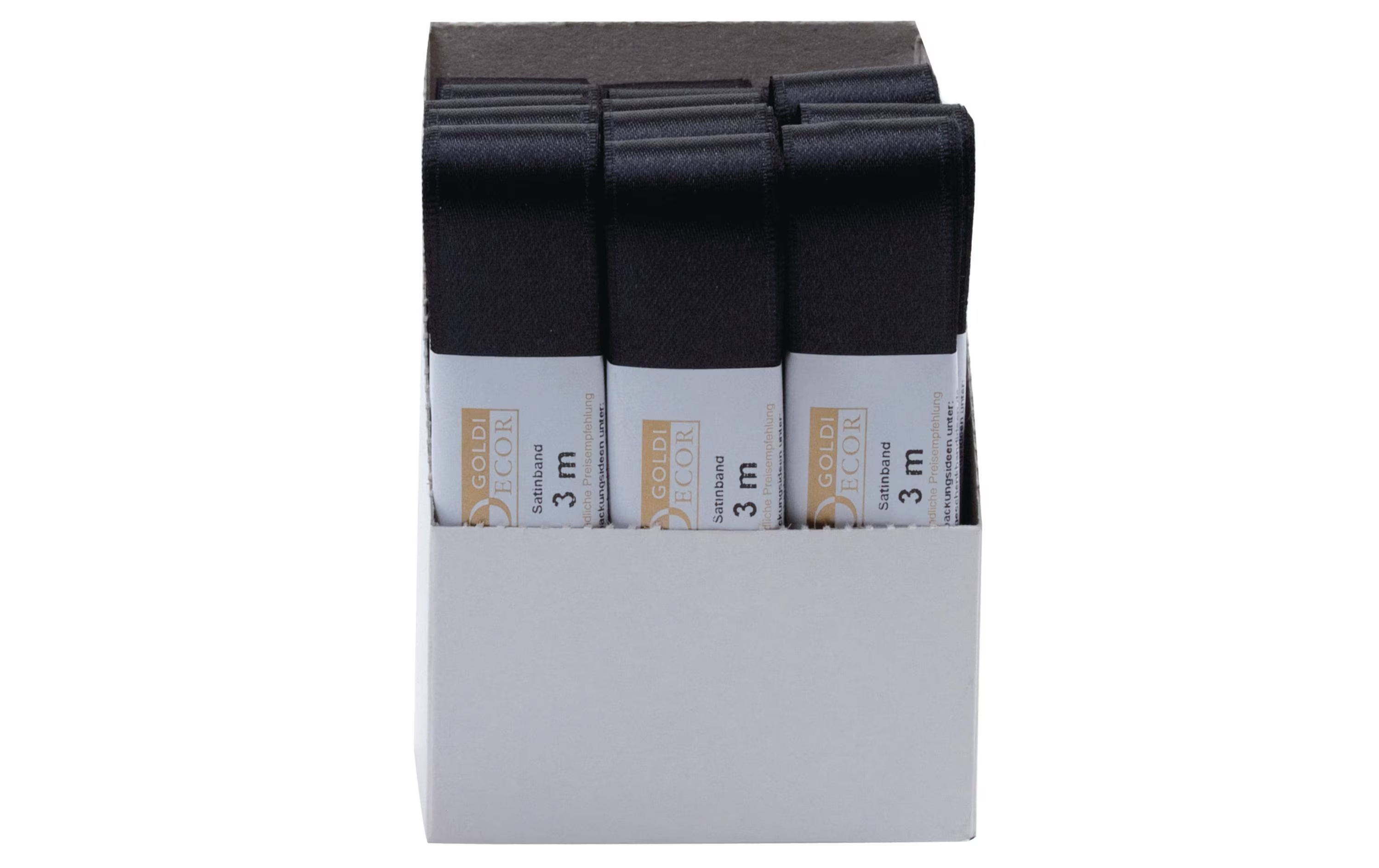 GOLDINA, Satinband 25 mm x 3 m, Schwarz, 1