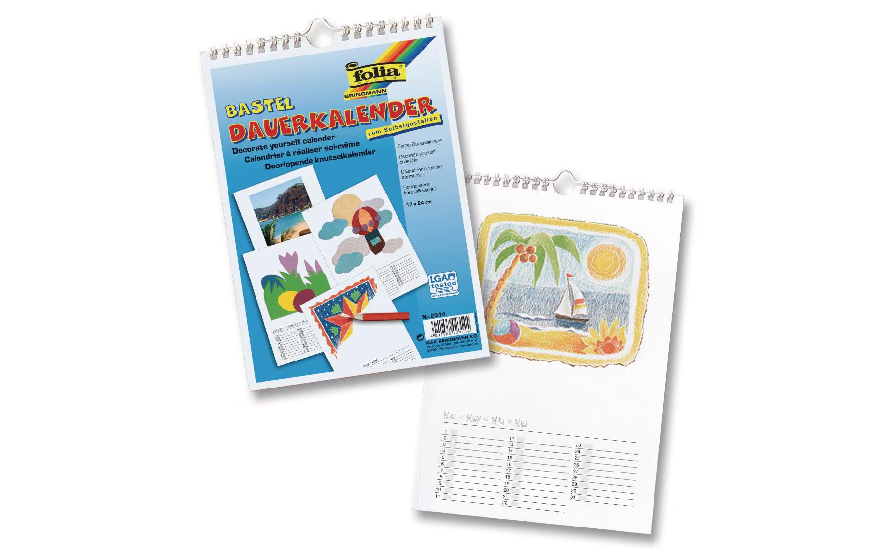 Folia Dauerkalender klein weiss