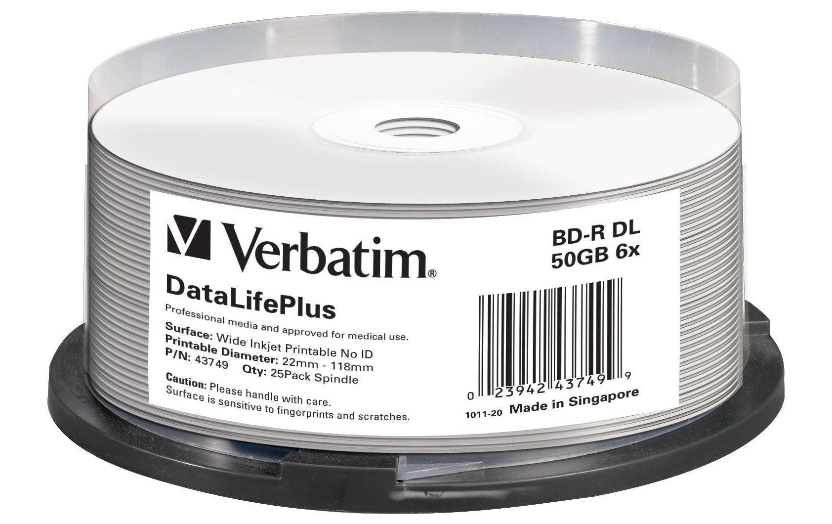 Verbatim BD-R 6x Dual Layer 50GB 25 Spindel