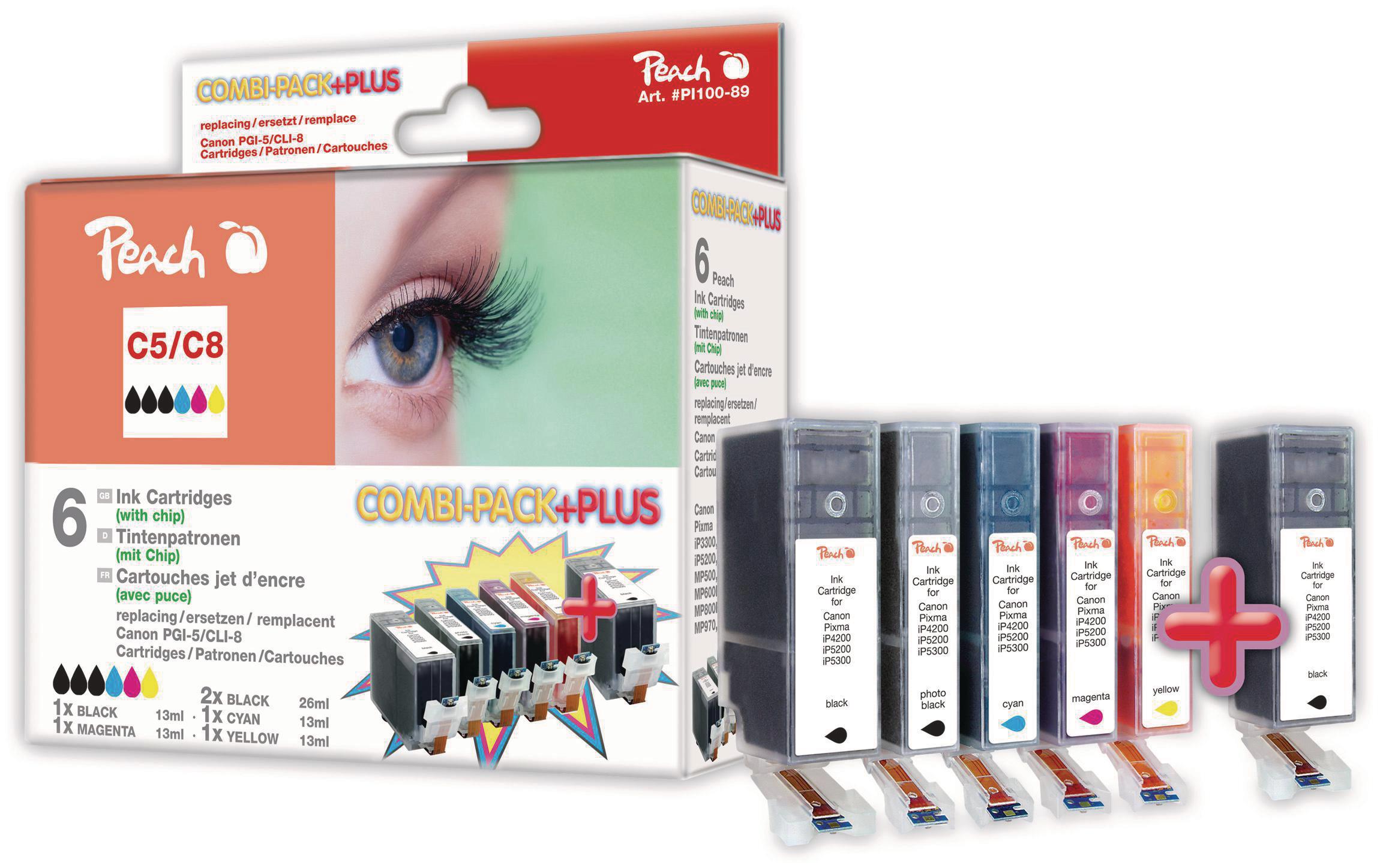 Peach Tinte Canon Combi Pack Plus m. Chip