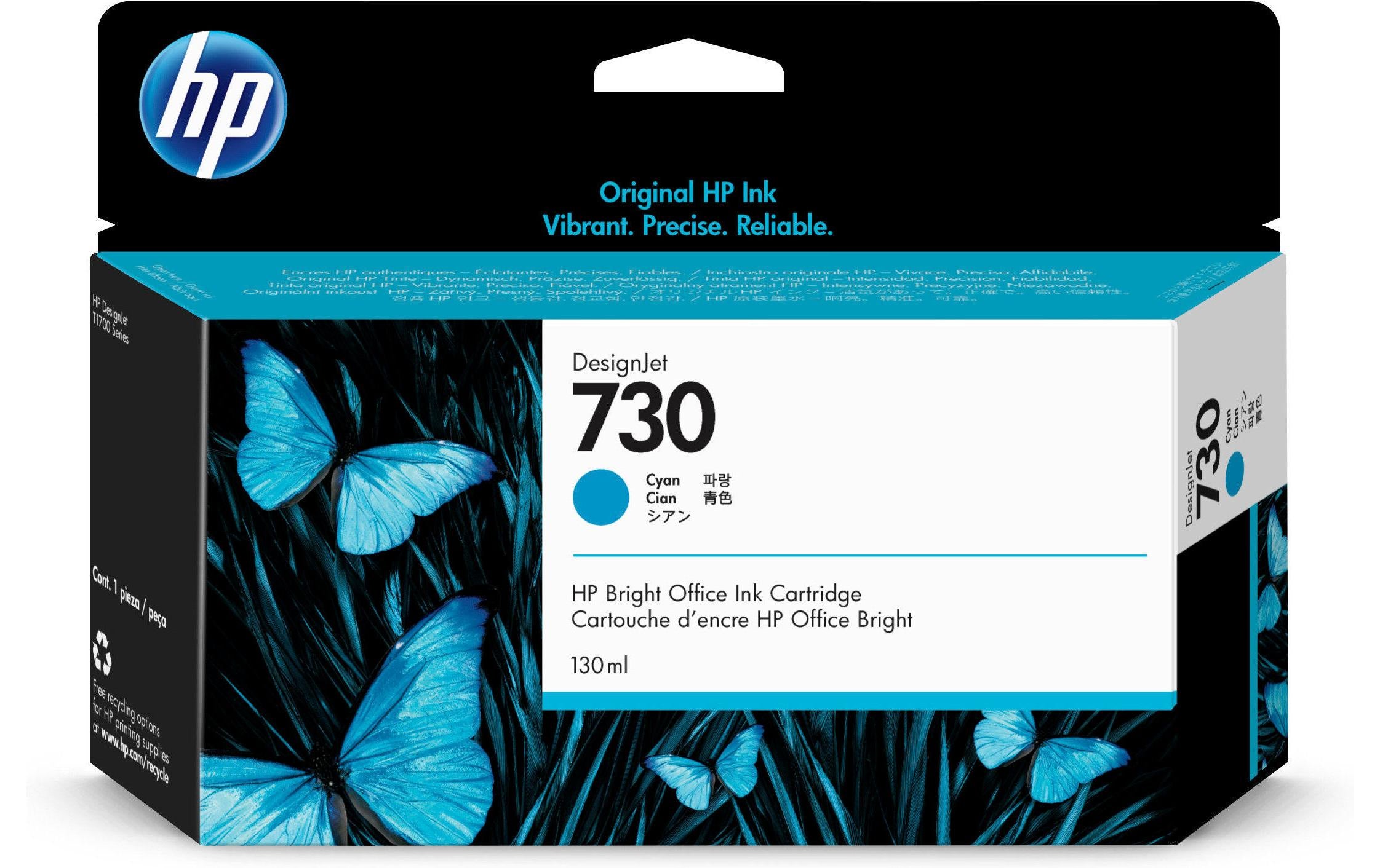 HP, Tinte Nr. 730 (P2V62A) Cyan
