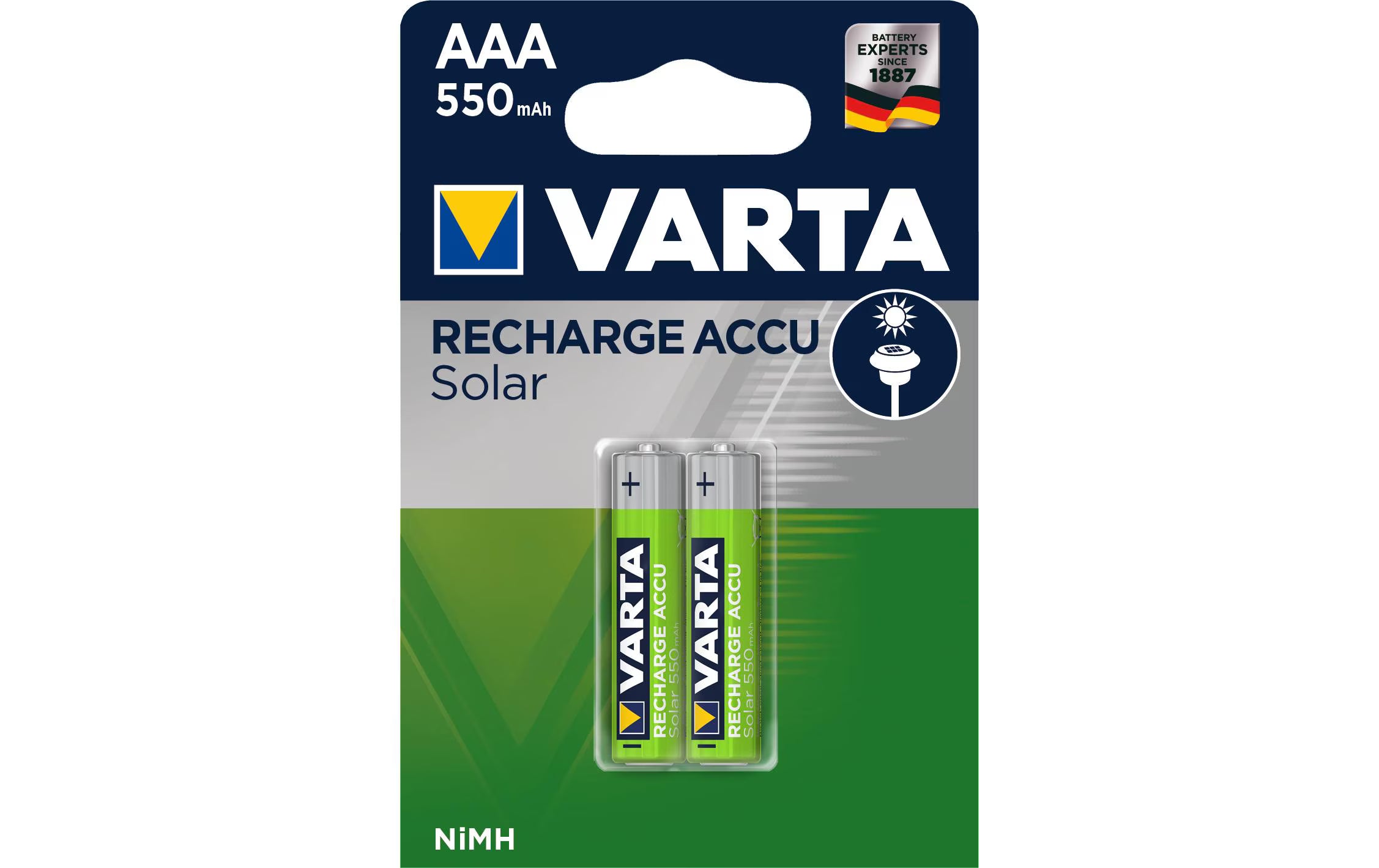 VARTA Akku Solar AAA 550mAh, 2Stk,Blister